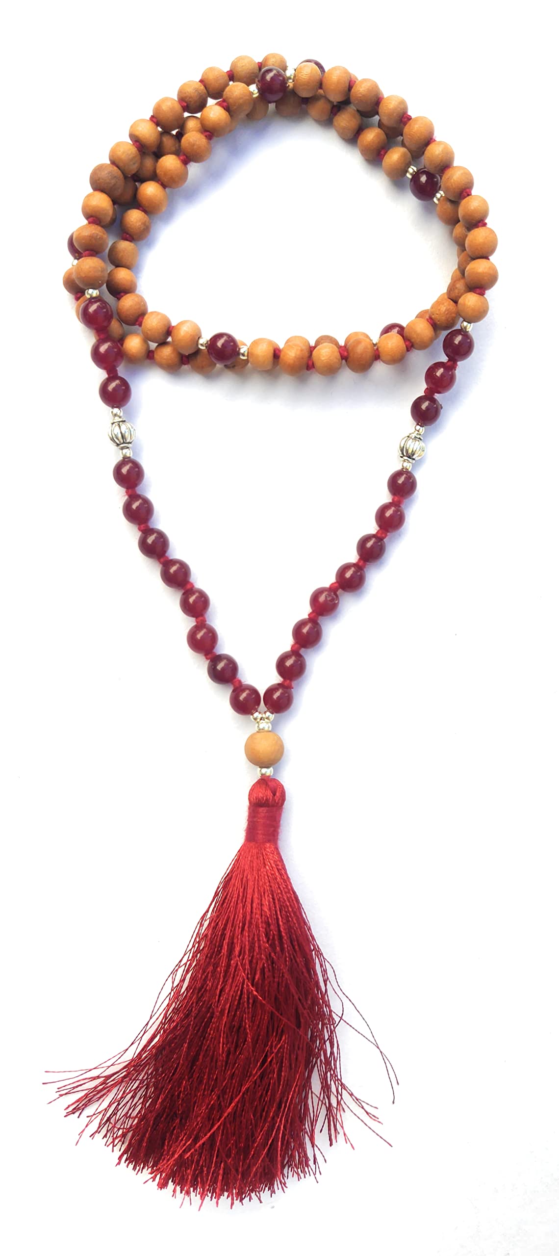 Apnisanskriti Chandan Mala (Sandalwood Rosary) For Men And Women Wearing (6Mm, Medium Size, 108+1, Lab Certified )Natural Chandan Beads