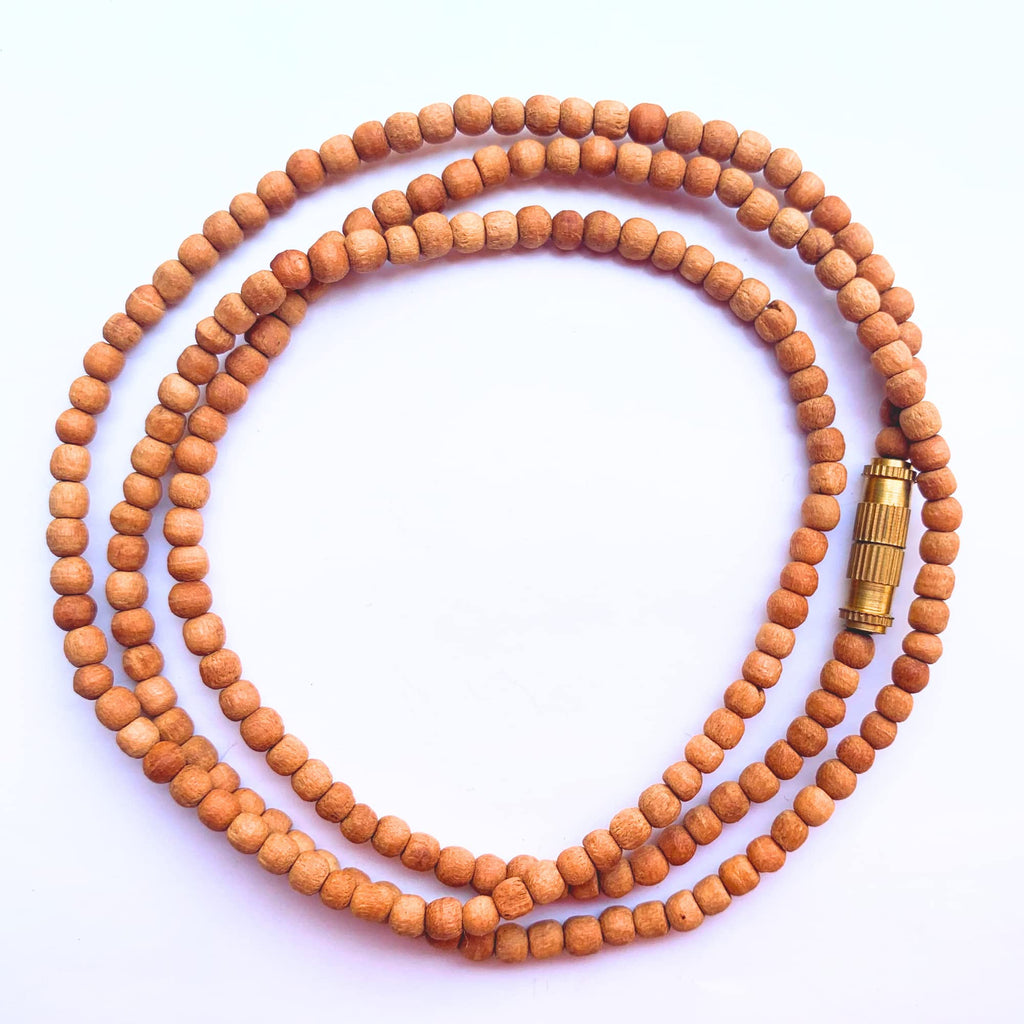 Apnisanskriti Chandan Kanthi Mala (Brown Sandalwood Rosary) for Men & Women (Zero Bead Size, 108+1 Beads, Lab Certified) Natural Beads - Pack of 1