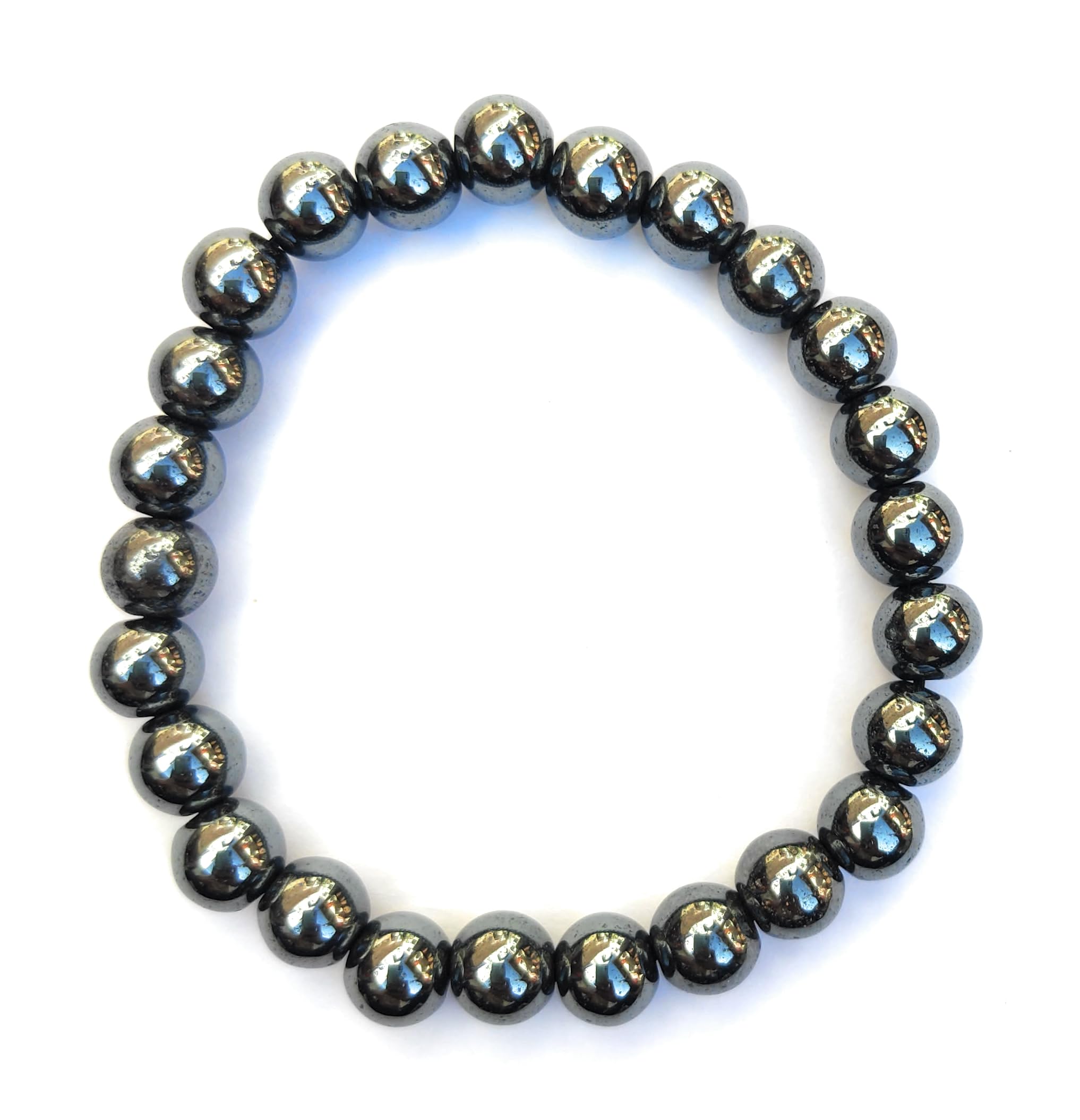 Apnisanskriti Certified Stone Bracelet (8mm) – Natural Reiki Feng Shui Round Gemstone – Free Size for Men & Women