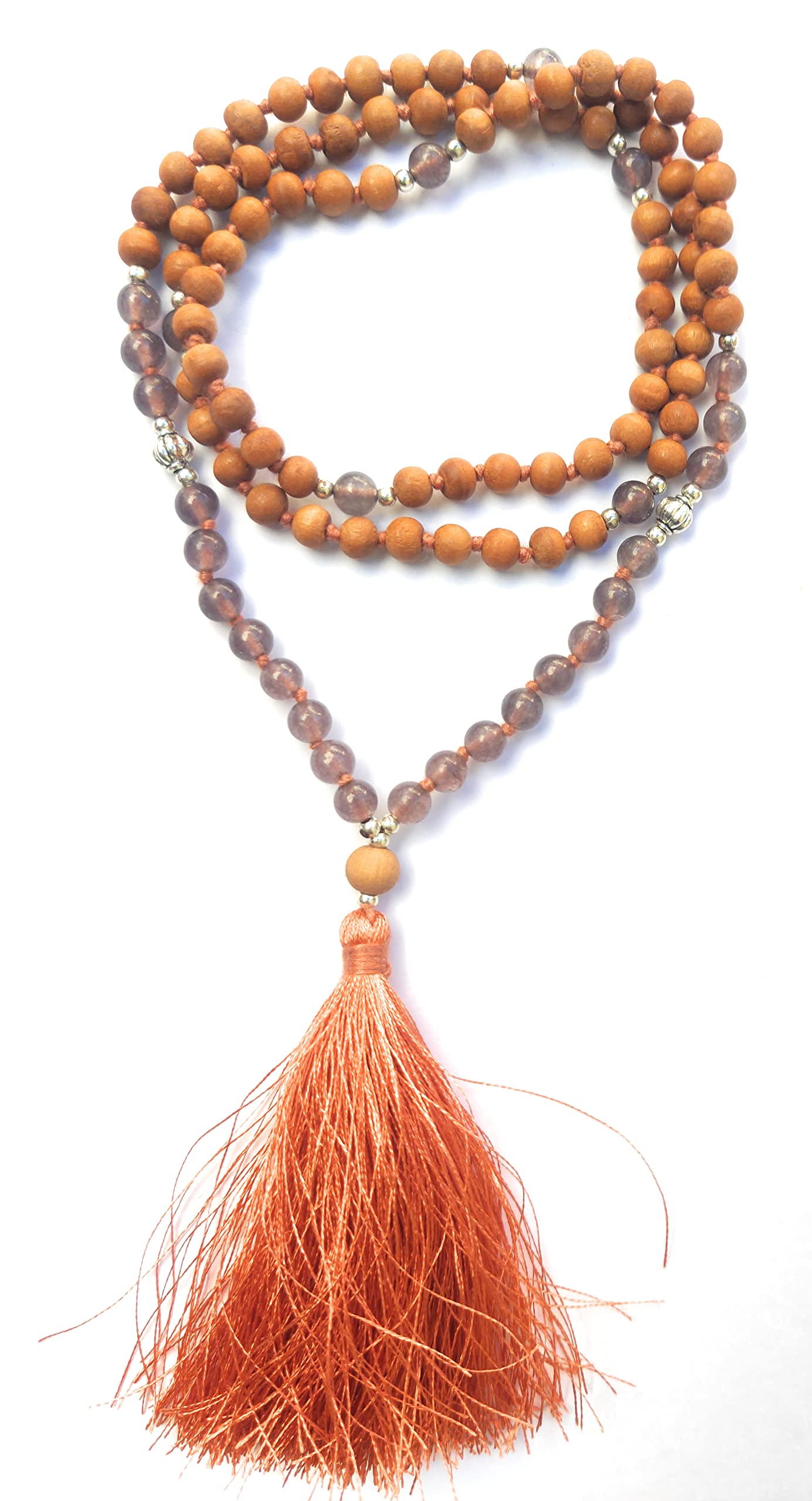 Apnisanskriti Chandan Mala (Sandalwood Rosary) For Men And Women Wearing (6Mm, Medium Size, 108+1, Lab Certified )Natural Chandan Beads