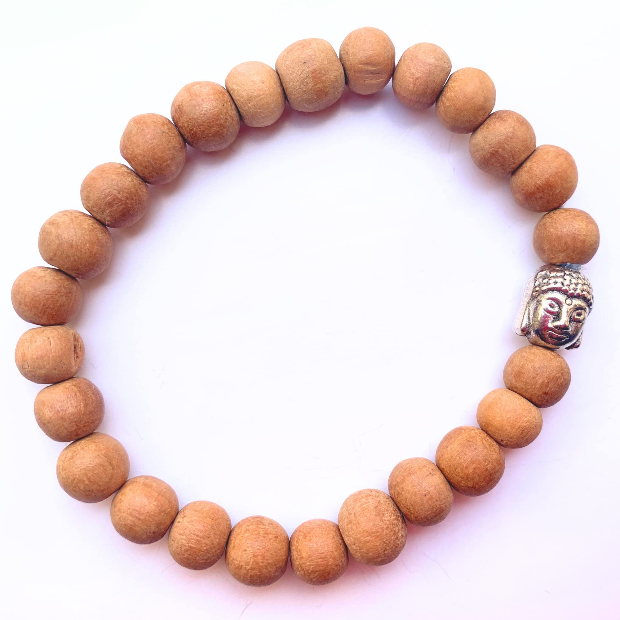 Apnisanskriti Chandan Bracelet (Sandalwood Bracelet) for Men/Women Wearing (6mm, Small Bead Size, 25 Beads) - Natural Chandan Beads - Pack of 1
