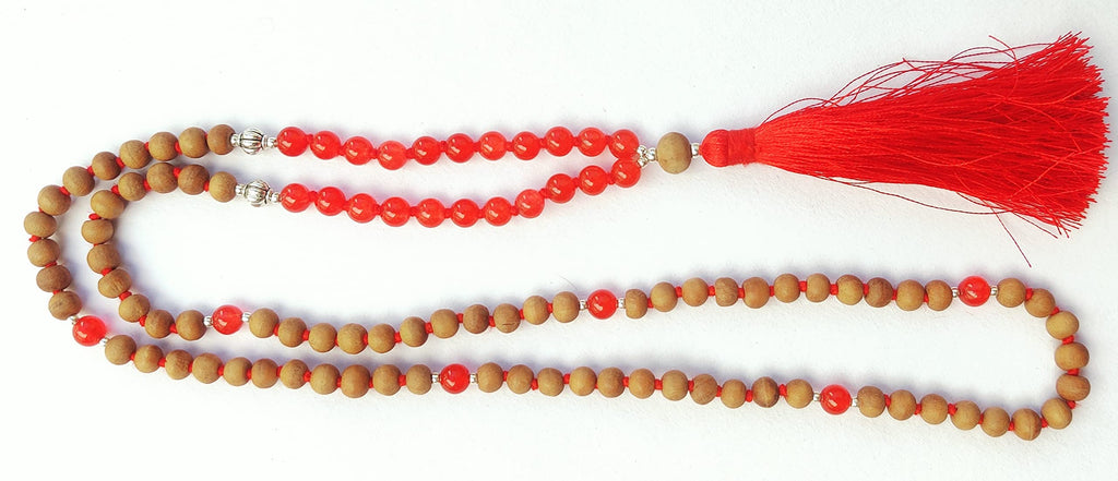 Apnisanskriti Chandan Mala (Sandalwood Rosary) For Men And Women Wearing (6Mm, Medium Size, 108+1, Lab Certified )Natural Chandan Beads
