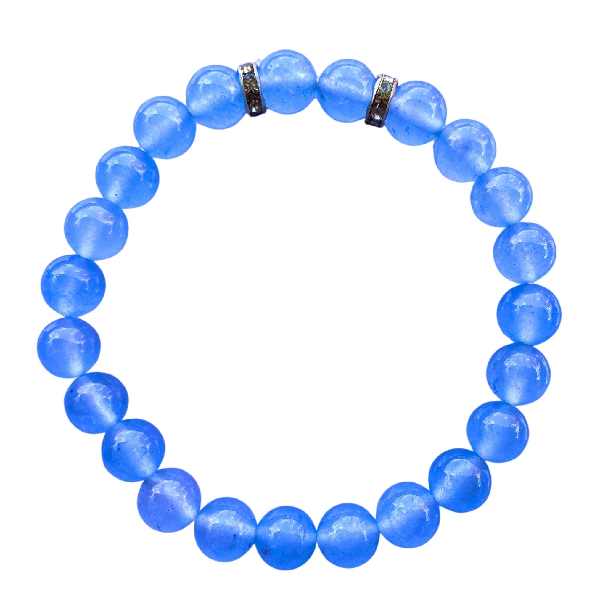 Apnisanskriti Certified Stone Bracelet (8mm) – Natural Reiki Feng Shui Round Gemstone – Free Size for Men & Women