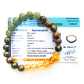 Apnisanskriti Certified Wealth Bracelet (8mm) – Natural Reiki Healing Round Crystal Gem Stone Beads Bracelet (8mm) – Free Size for Men & Women