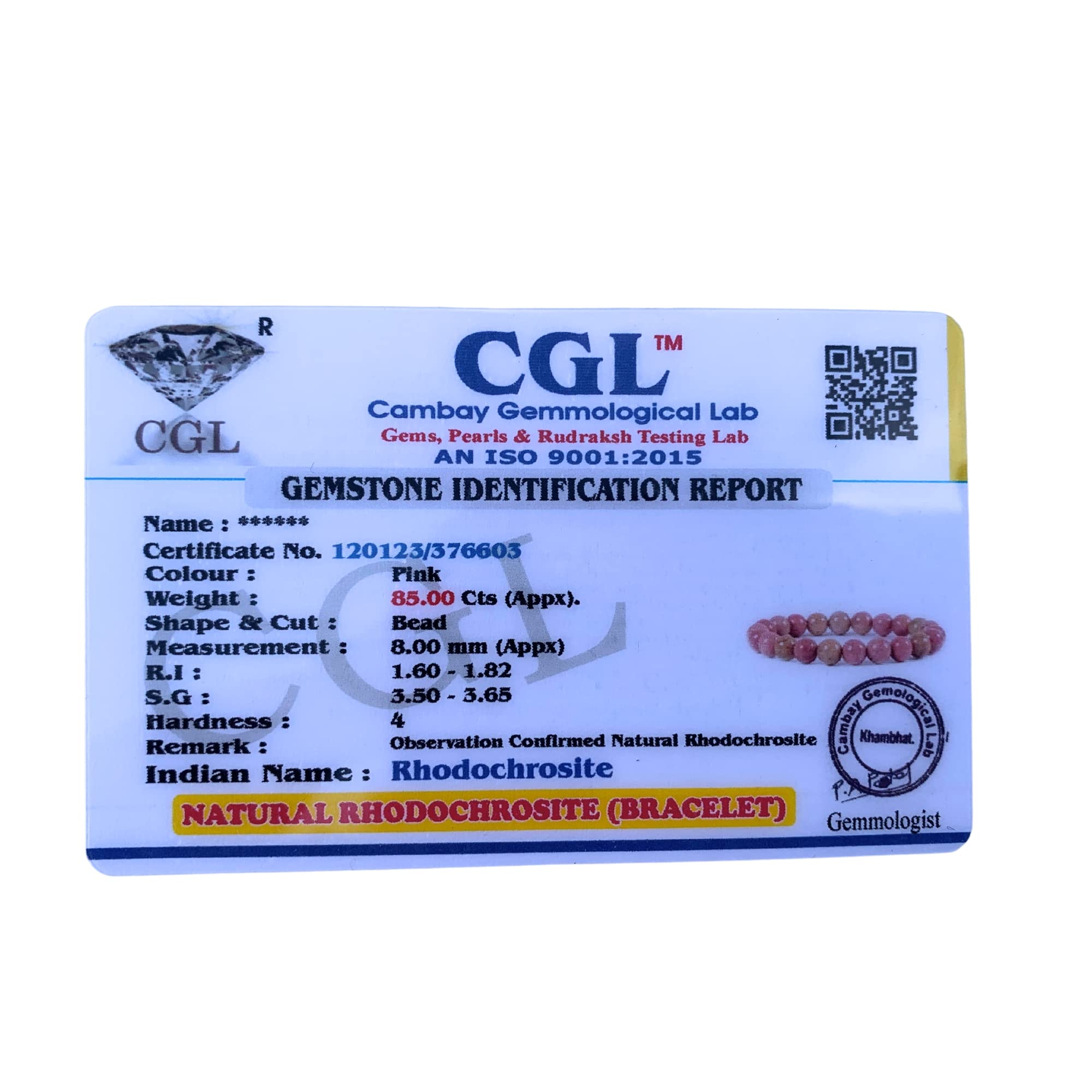 Apnisanskriti Certified Stone Bracelet (8mm) – Natural Reiki Feng Shui Round Gemstone – Free Size for Men & Women