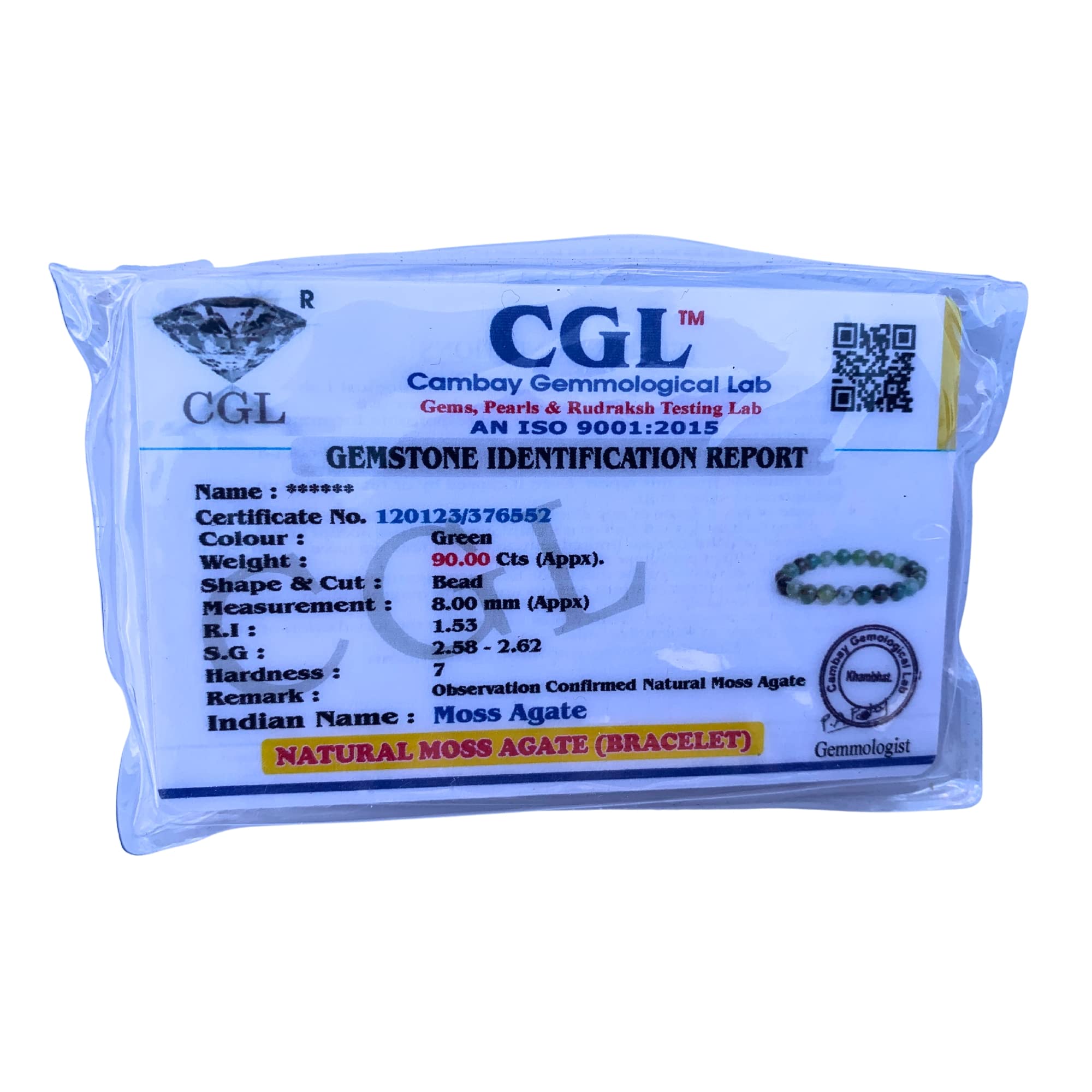 Apnisanskriti Certified Stone Bracelet (8mm) – Natural Reiki Feng Shui Round Gemstone – Free Size for Men & Women