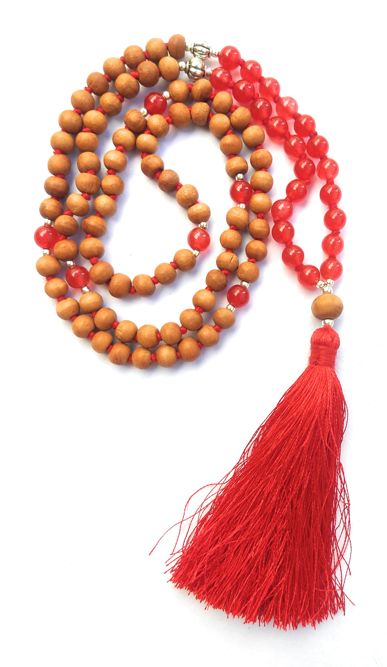 Apnisanskriti Chandan Mala (Sandalwood Rosary) For Men And Women Wearing (6Mm, Medium Size, 108+1, Lab Certified )Natural Chandan Beads