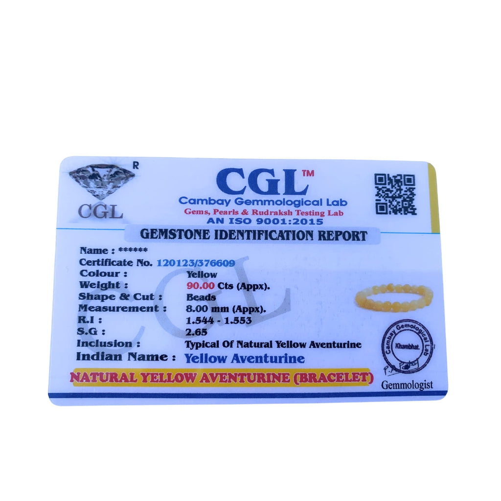 Apnisanskriti Certified Stone Bracelet (8mm) – Natural Reiki Feng Shui Round Gemstone – Free Size for Men & Women