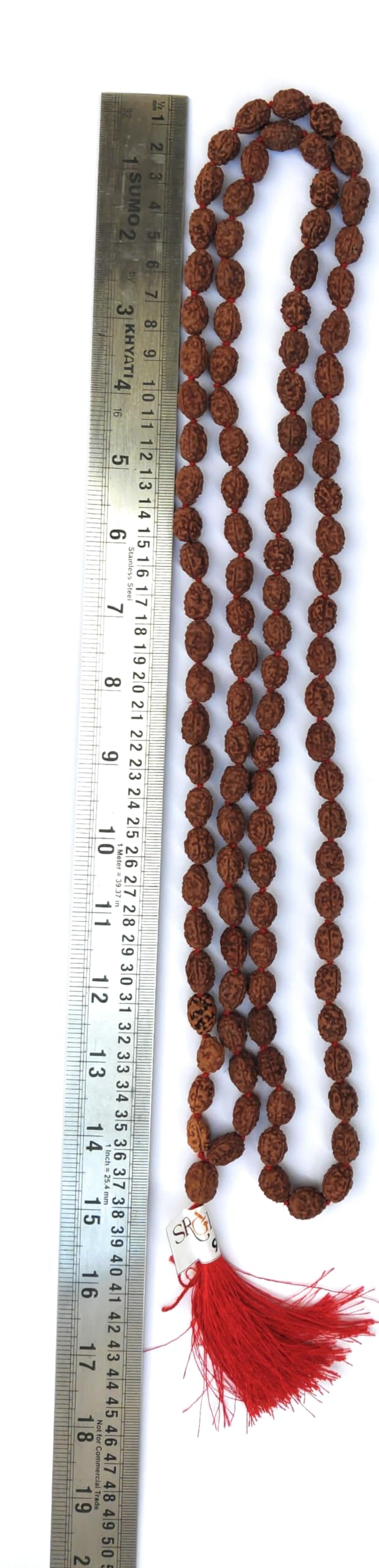 Apnisanskriti Premium Lab Certified 3 Face Rudraksha Mala 10-13mm (Pack of 1)