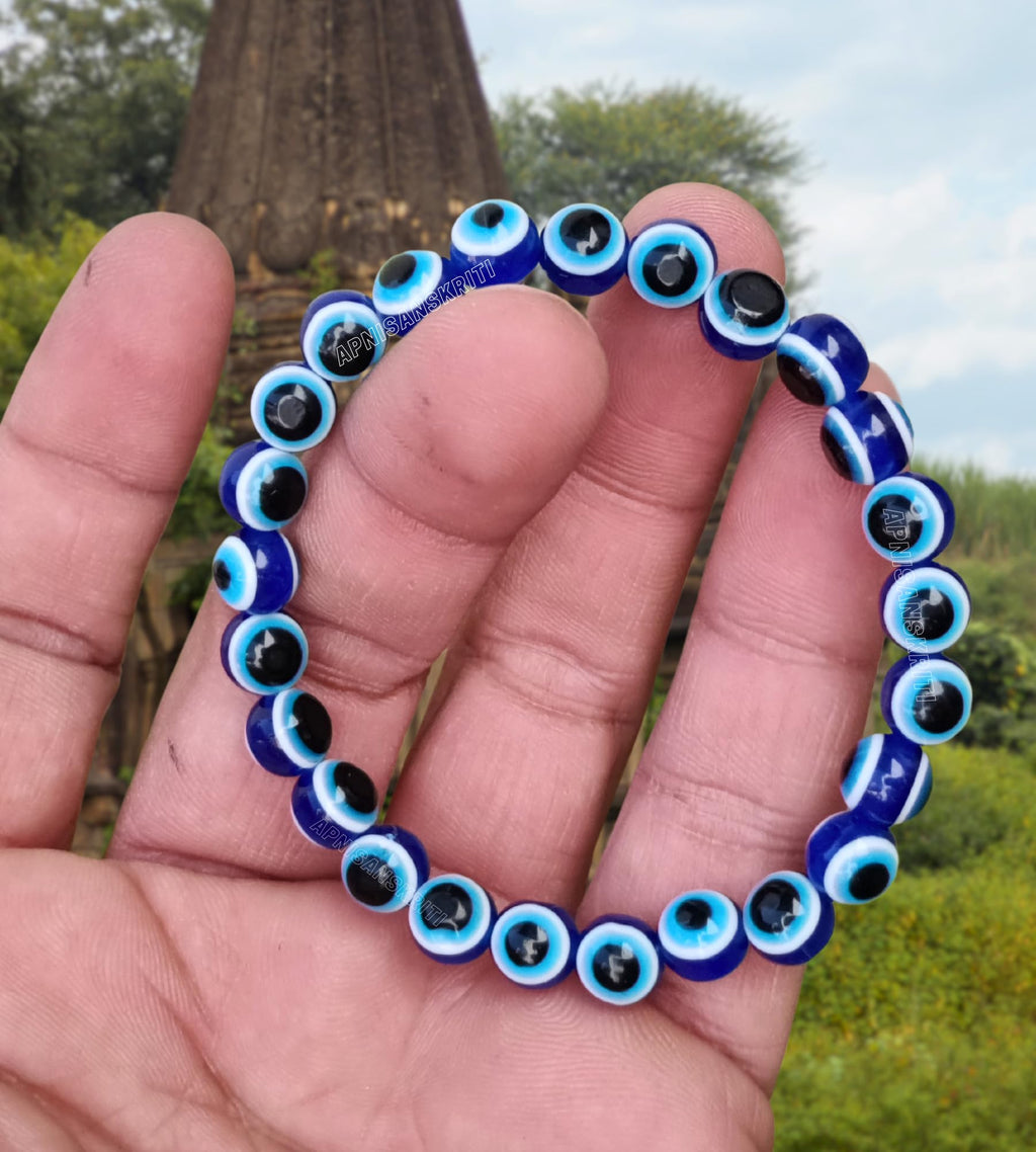 Apnisanskriti Certified Stone Bracelet (8mm) – Natural Reiki Feng Shui Round Gemstone – Free Size for Men & Women