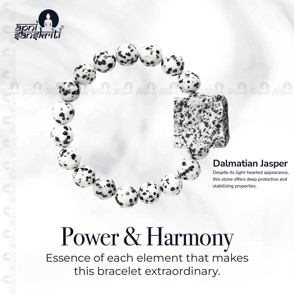 Apnisanskriti Certified Stone Bracelet (8mm) – Natural Reiki Feng Shui Round Gemstone – Free Size for Men & Women