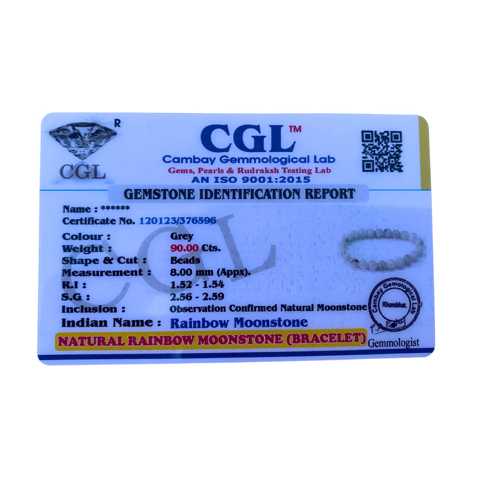 Apnisanskriti Certified Stone Bracelet (8mm) – Natural Reiki Feng Shui Round Gemstone – Free Size for Men & Women