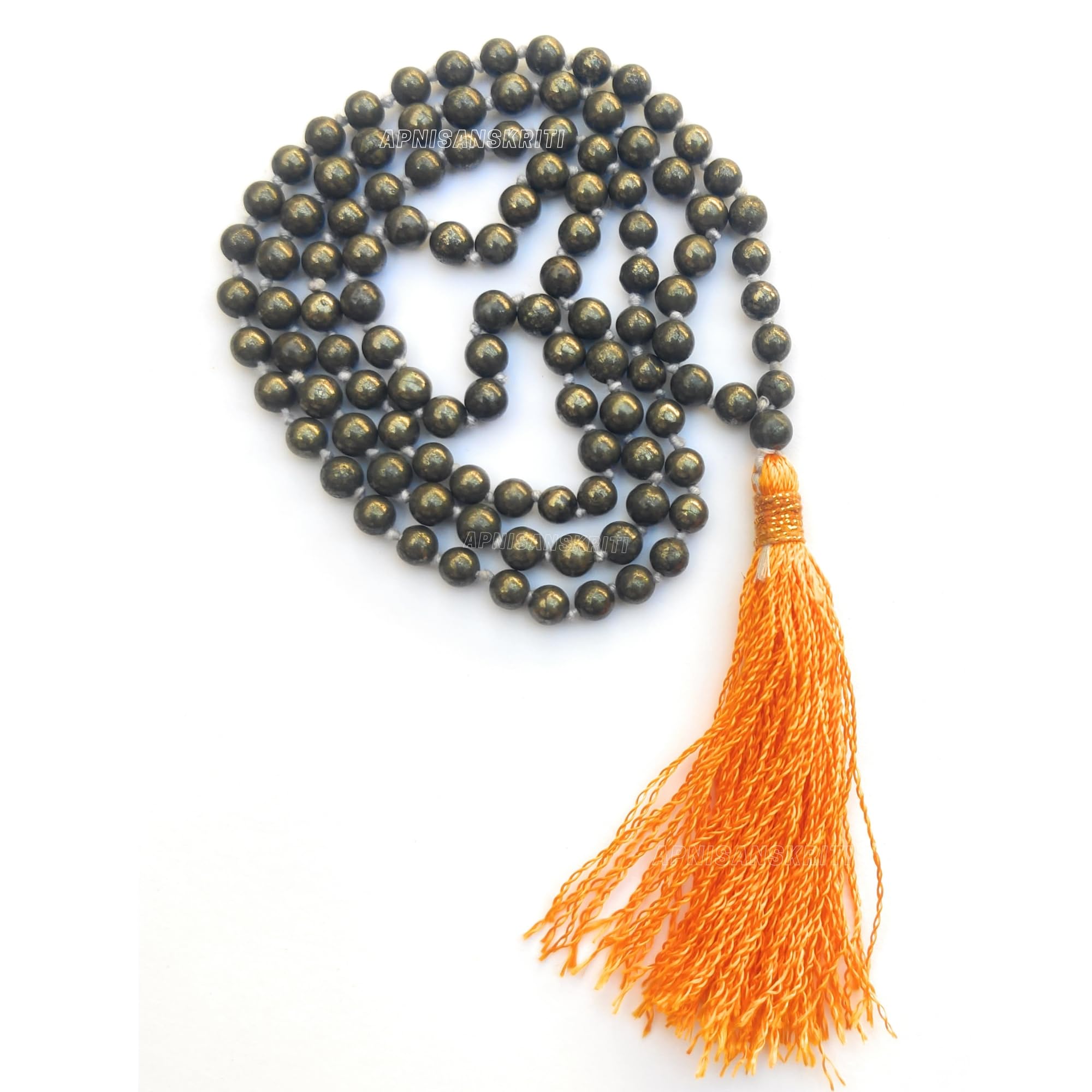 Apnisanskriti Premium Stone Mala for Men and Women (6mm, AAA Quality, Lab Certified, 108+1) - Natural Stone Beads Mala - Pack of 1