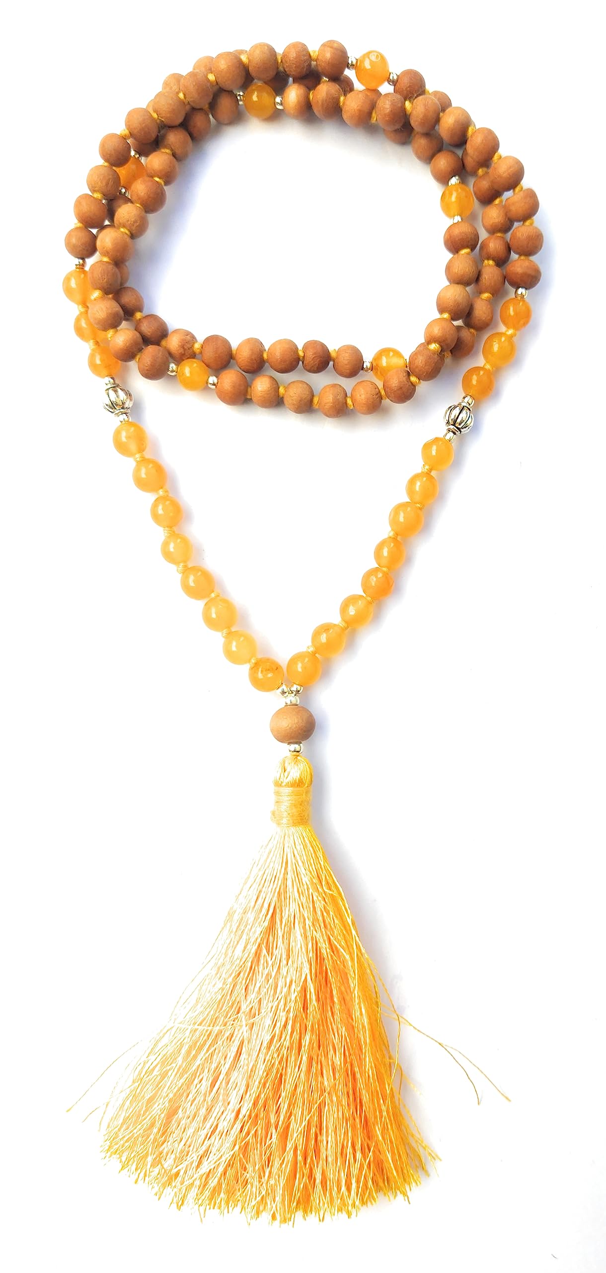 Apnisanskriti Chandan Mala (Sandalwood Rosary) For Men And Women Wearing (6Mm, Medium Size, 108+1, Lab Certified )Natural Chandan Beads