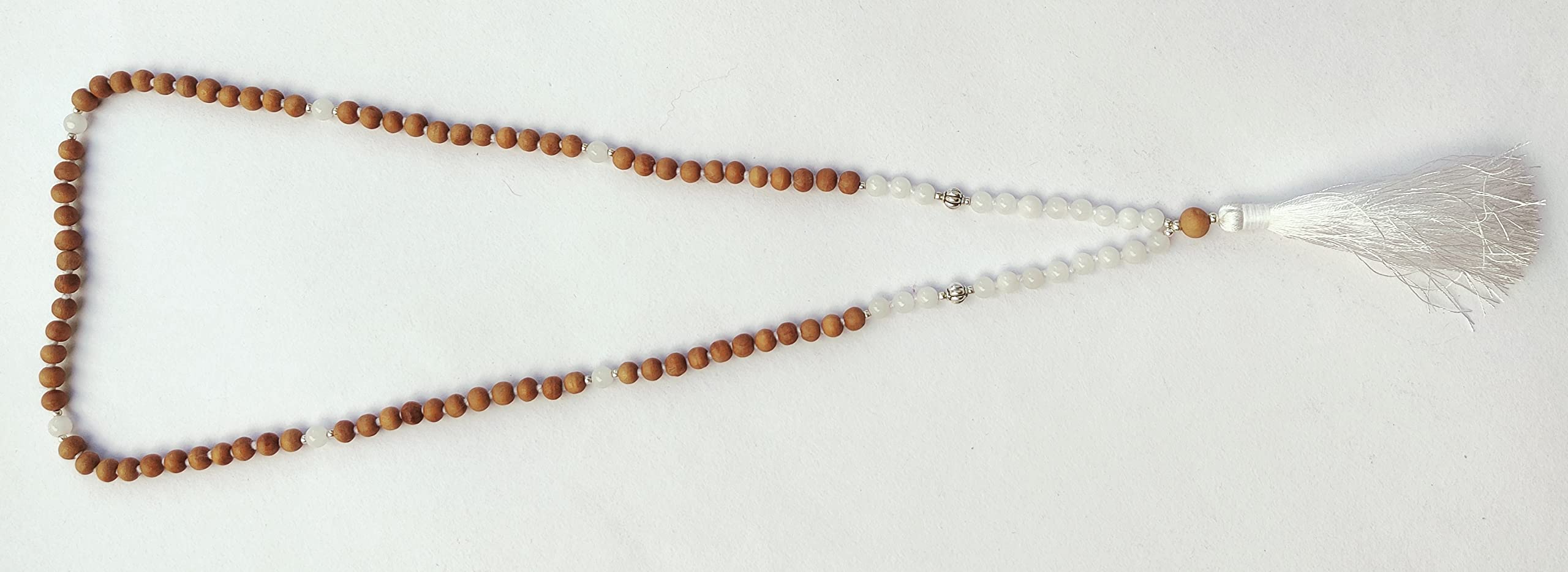 Apnisanskriti Chandan Mala (Sandalwood Rosary) For Men And Women Wearing (6Mm, Medium Size, 108+1, Lab Certified )Natural Chandan Beads