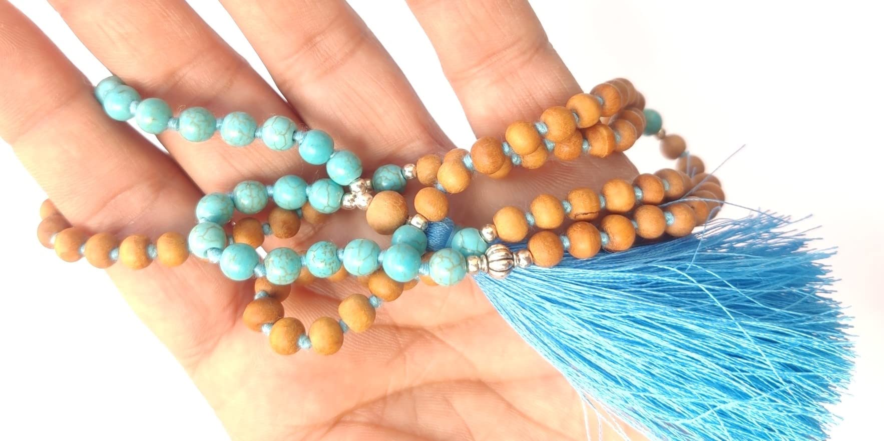 Apnisanskriti Chandan Mala (Sandalwood Rosary) For Men And Women Wearing (6Mm, Medium Size, 108+1, Lab Certified )Natural Chandan Beads