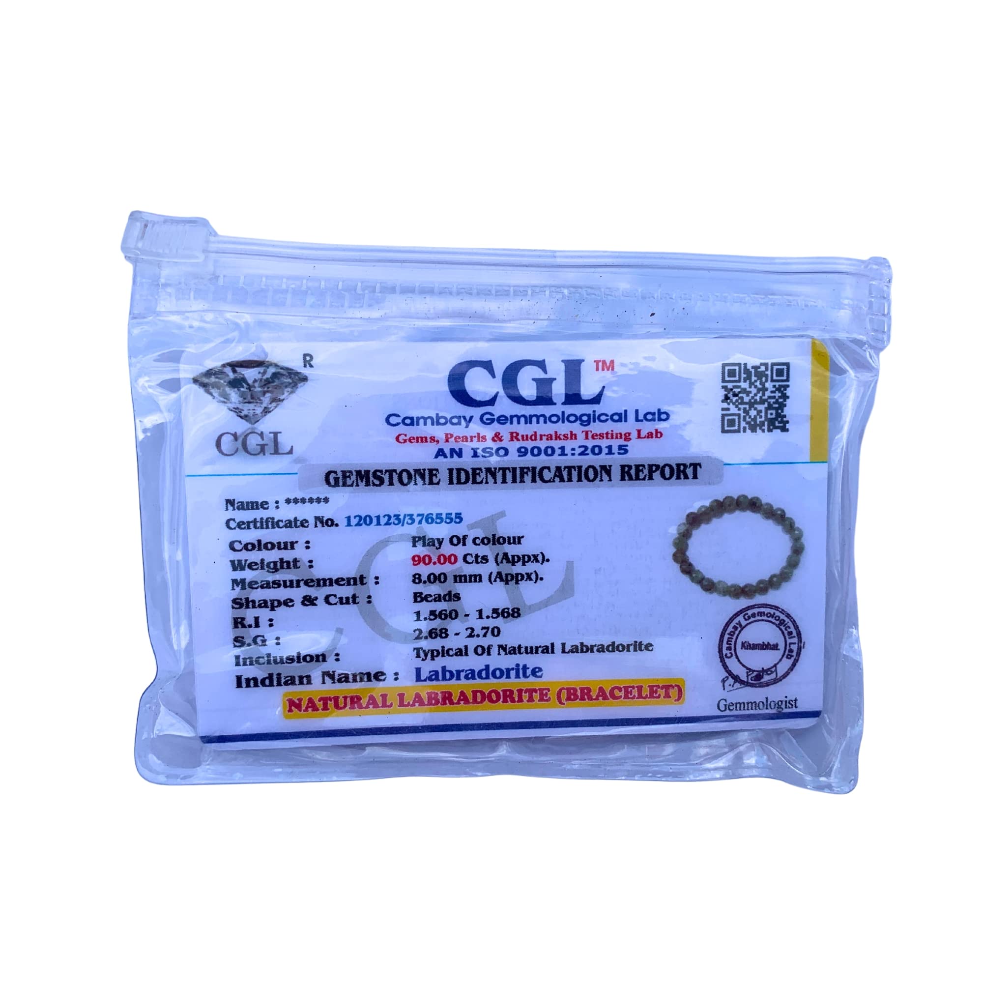 Apnisanskriti Certified Stone Bracelet (8mm) – Natural Reiki Feng Shui Round Gemstone – Free Size for Men & Women