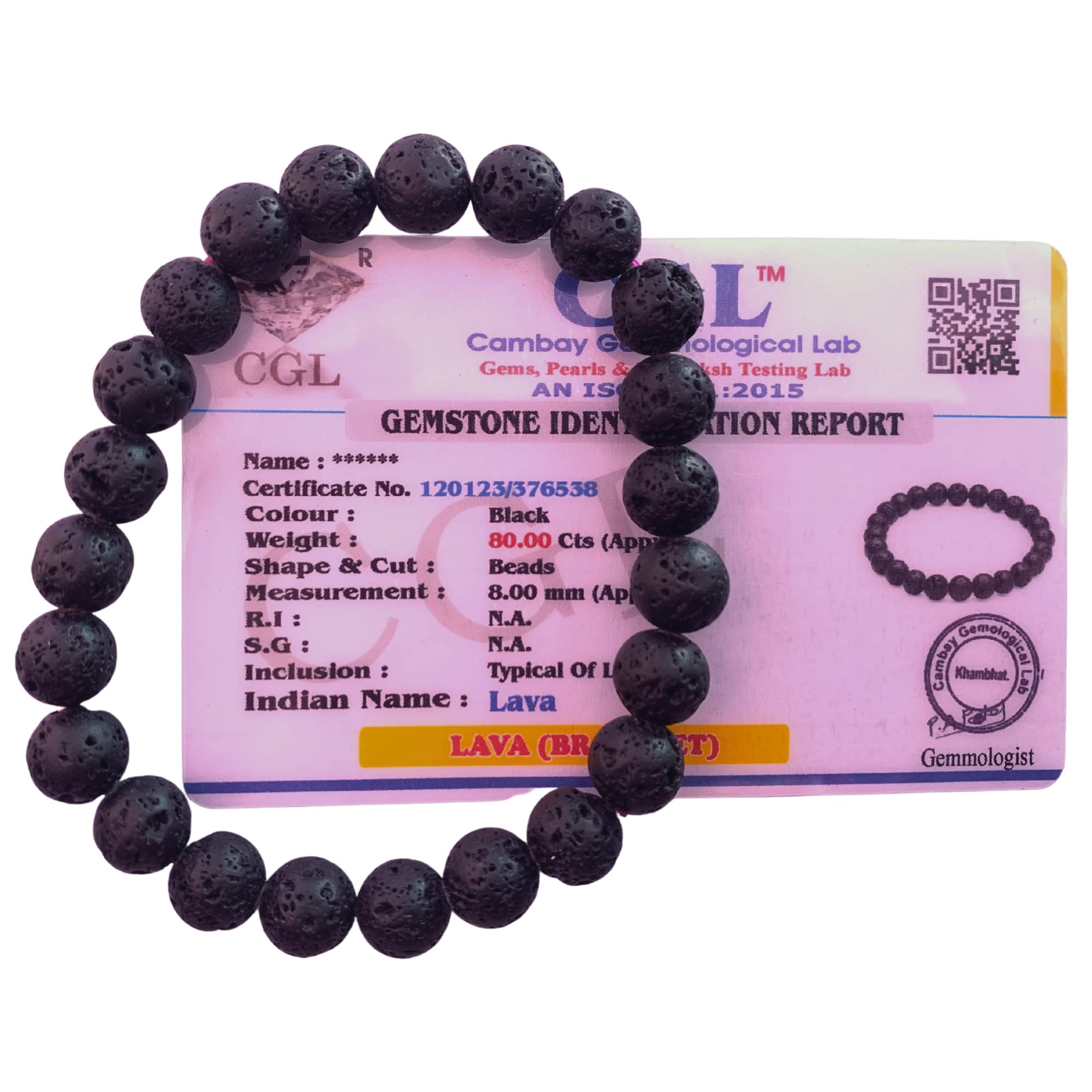 Apnisanskriti Certified Stone Bracelet (8mm) – Natural Reiki Feng Shui Round Gemstone – Free Size for Men & Women