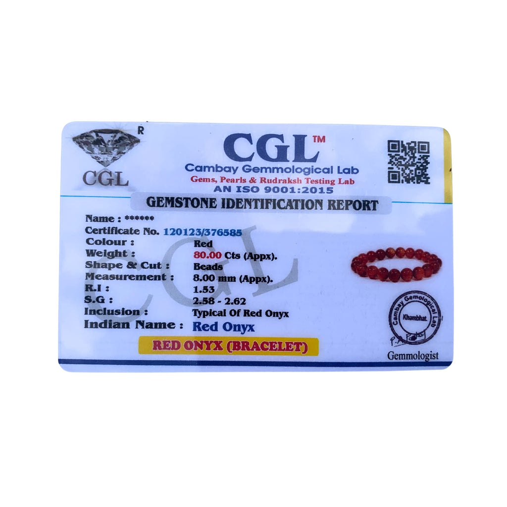 Apnisanskriti Certified Stone Bracelet (8mm) – Natural Reiki Feng Shui Round Gemstone – Free Size for Men & Women