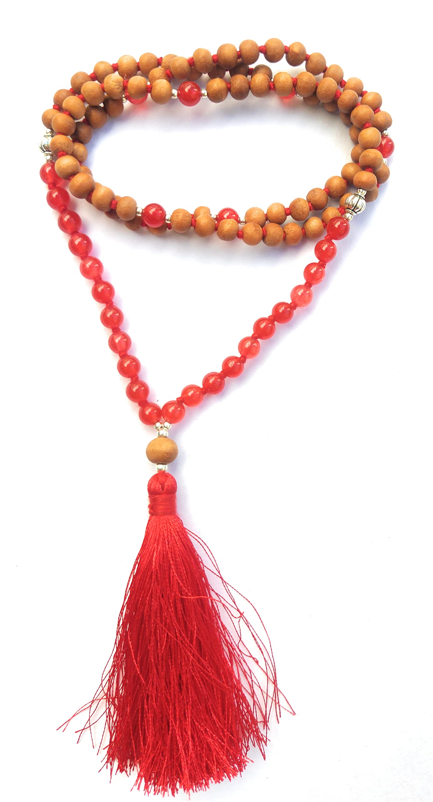 Apnisanskriti Chandan Mala (Sandalwood Rosary) For Men And Women Wearing (6Mm, Medium Size, 108+1, Lab Certified )Natural Chandan Beads