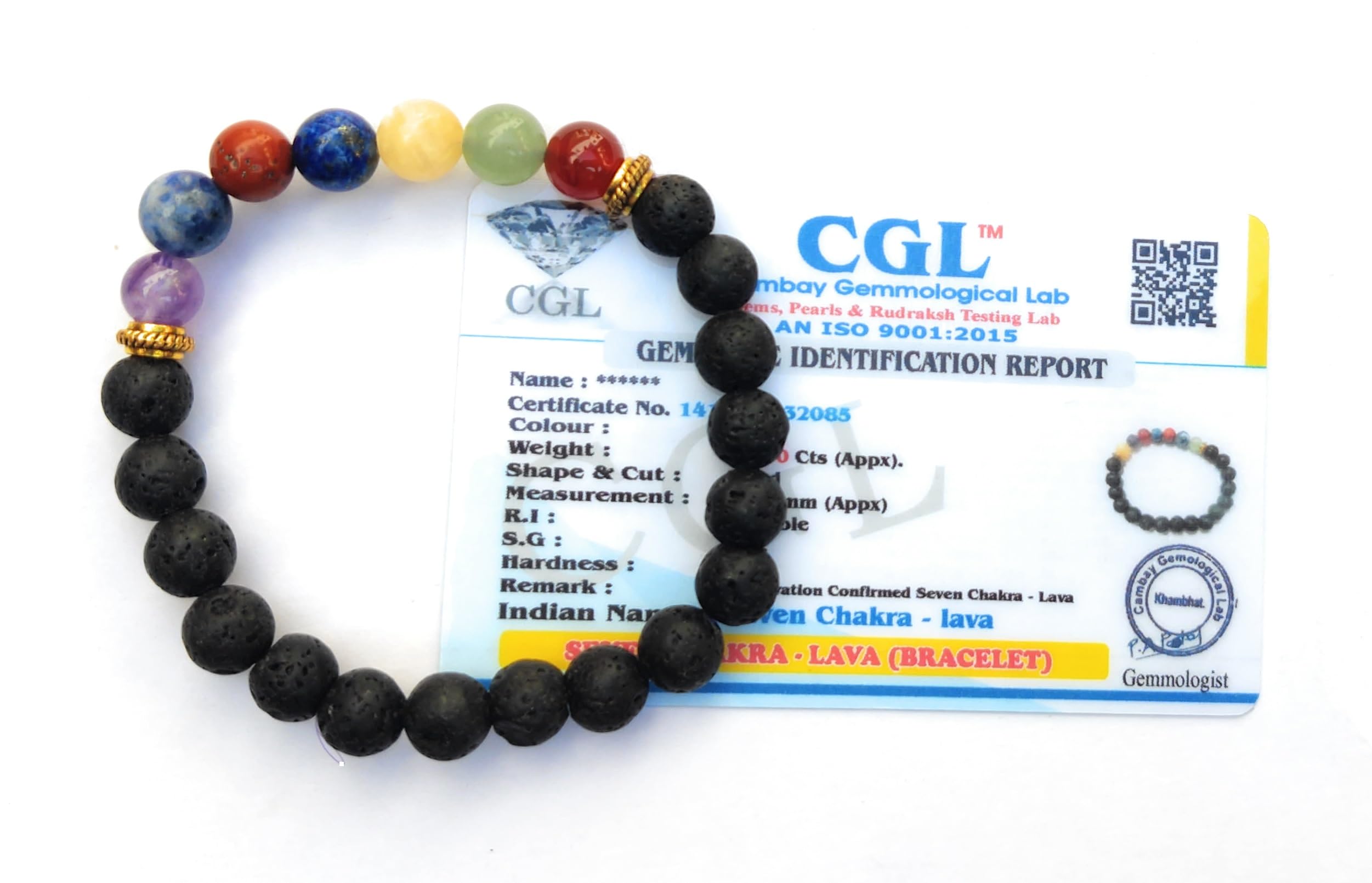 Apnisanskriti Certified Stone Bracelet (8mm) – Natural Reiki Feng Shui Round Gemstone – Free Size for Men & Women