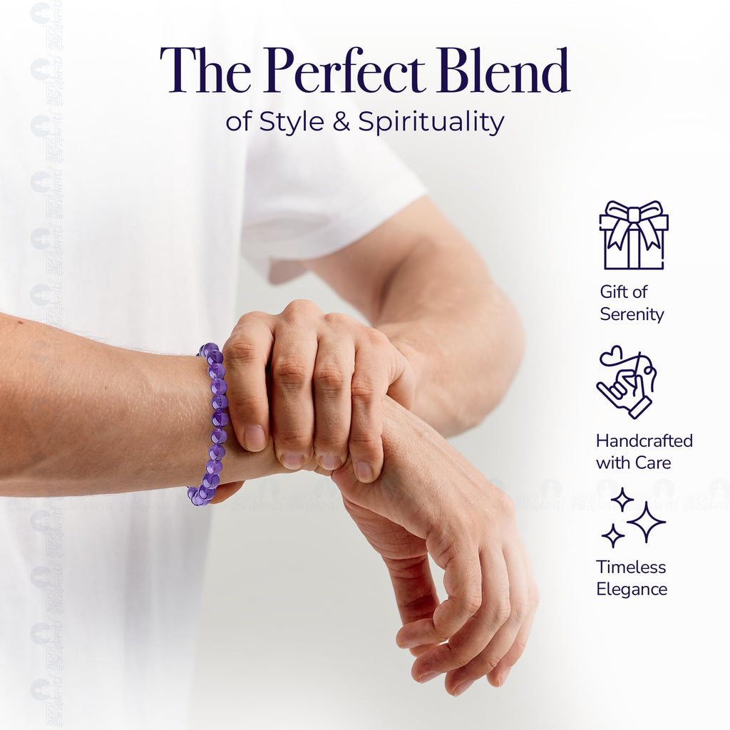 Apnisanskriti Certified Stone Bracelet (8mm) – Natural Reiki Feng Shui Round Gemstone – Free Size for Men & Women