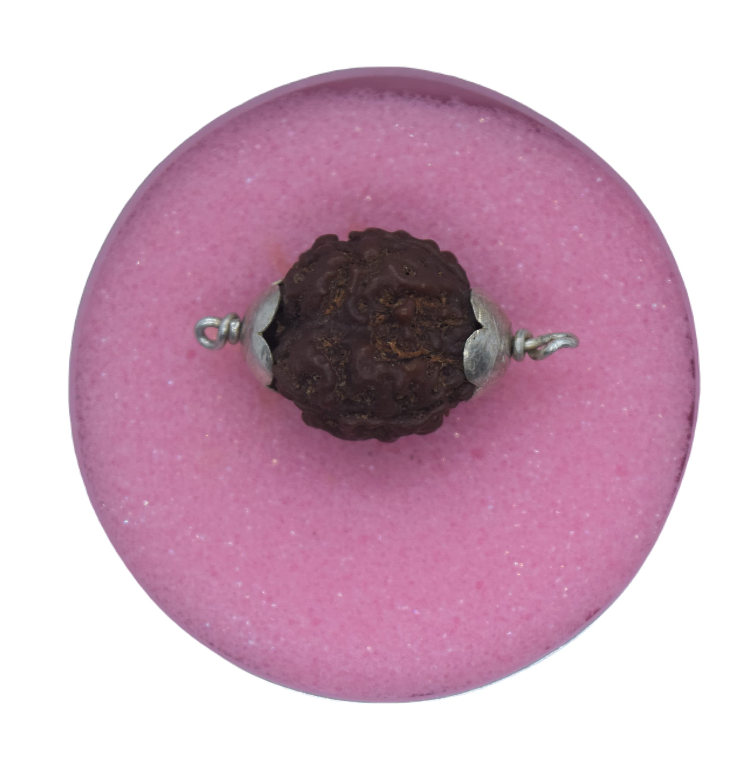 Apnisanskriti 3 Mukhi Rudraksh Locket (Metal Cap, Lab Certified) - Three Face Natural Rudraksh - Pack of 1