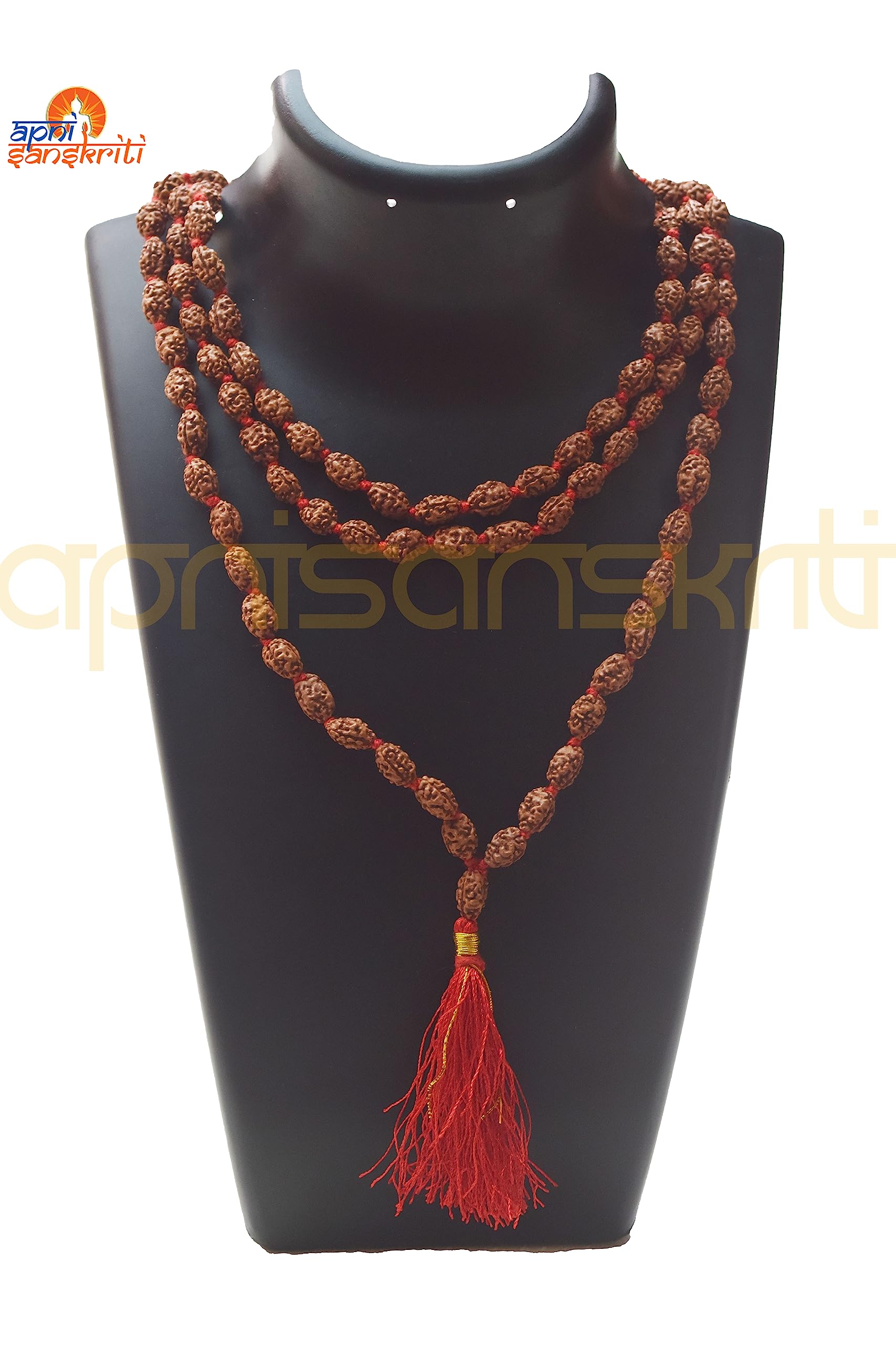 Apnisanskriti 2-10 Mukhi Rudraksha Beads Mala (108 Beads, Lab Certified) - Natural Rudraksha Beads - Pack of 1