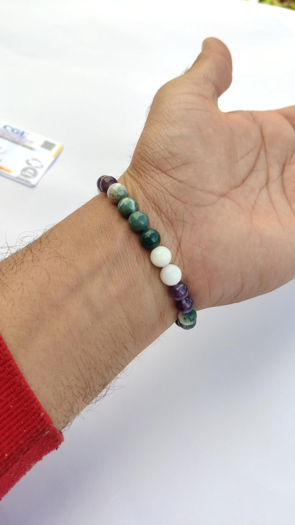 Apnisanskriti Asthma Healing Crystals Band | Stretchable Round Beads | Handmade Multicolor Wellness Jewelry for Men & Women