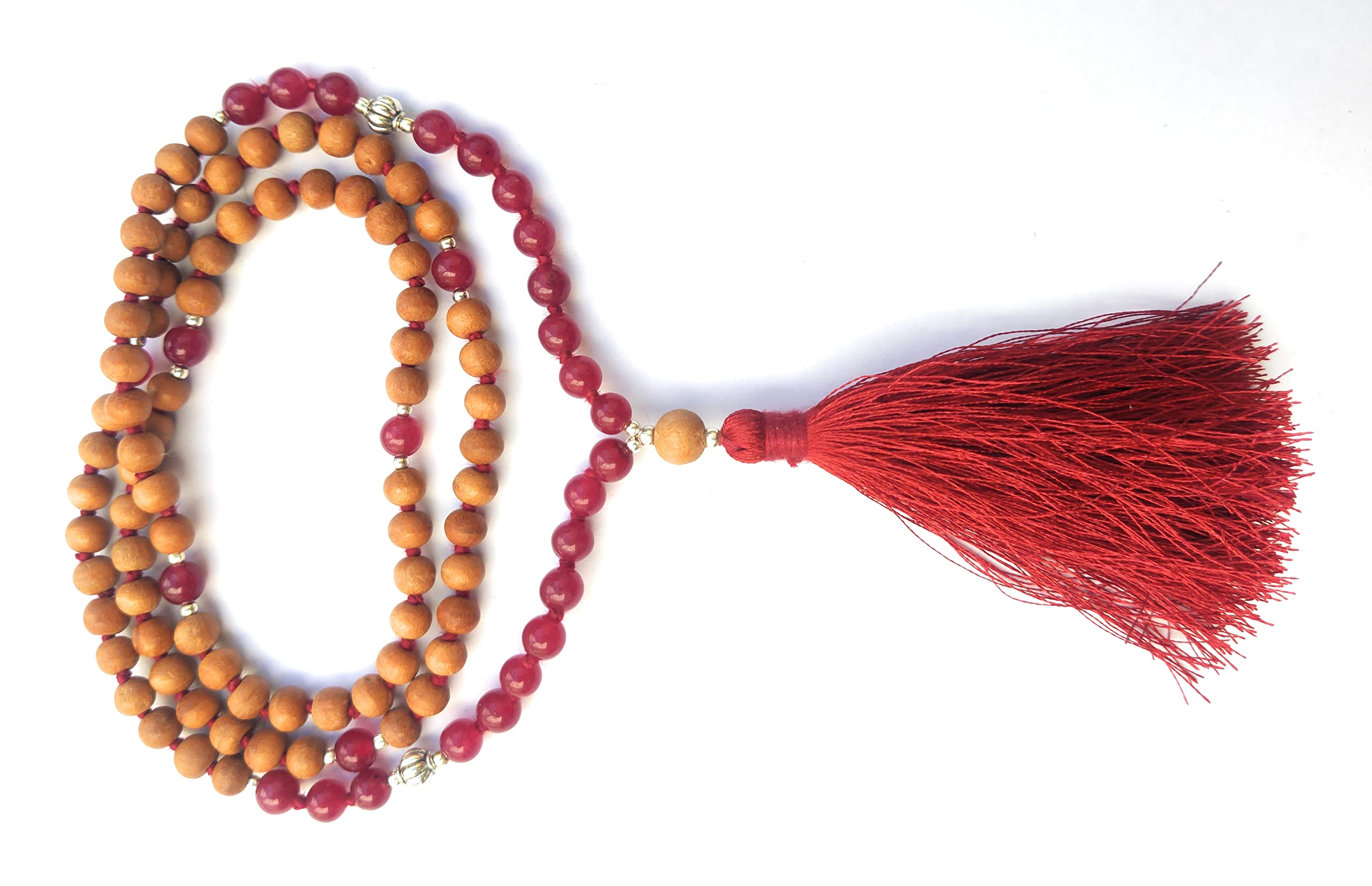 Apnisanskriti Chandan Mala (Sandalwood Rosary) For Men And Women Wearing (6Mm, Medium Size, 108+1, Lab Certified )Natural Chandan Beads