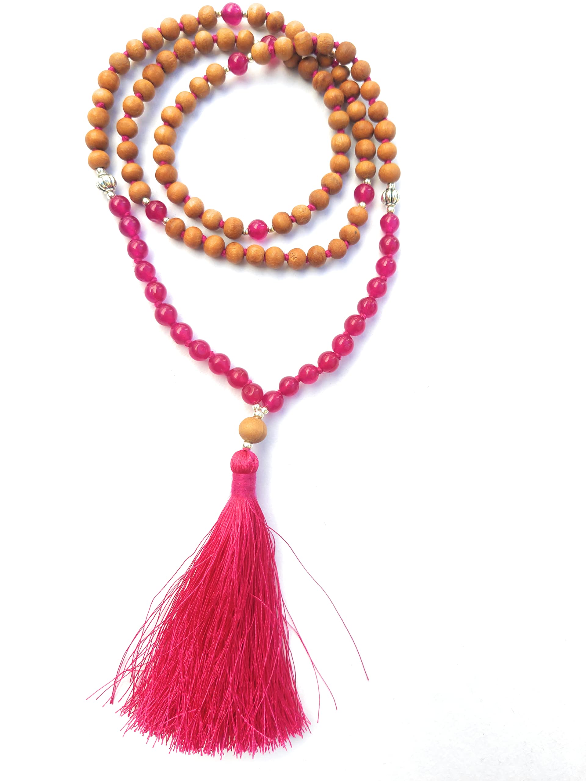 Apnisanskriti Chandan Mala (Sandalwood Rosary) For Men And Women Wearing (6Mm, Medium Size, 108+1, Lab Certified )Natural Chandan Beads