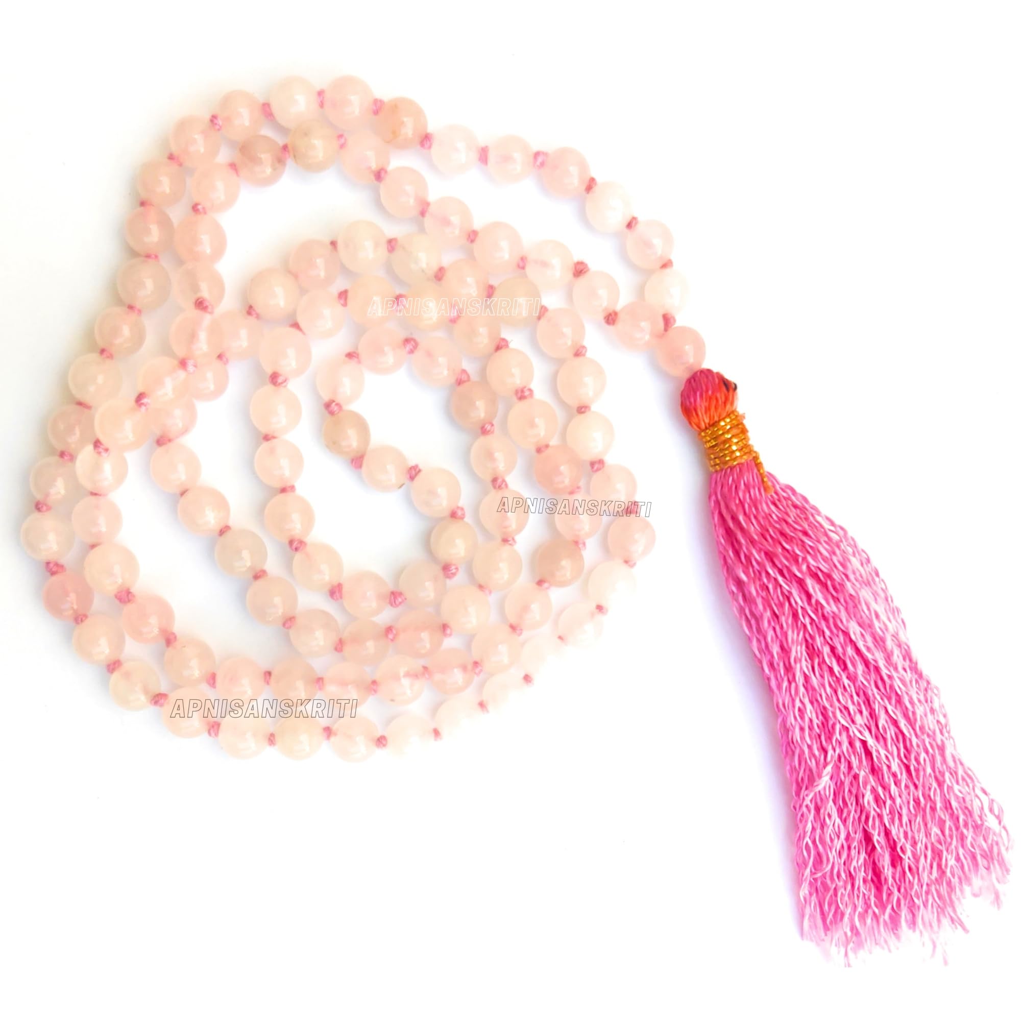 Apnisanskriti Premium Stone Mala for Men and Women (6mm, AAA Quality, Lab Certified, 108+1) - Natural Stone Beads Mala - Pack of 1