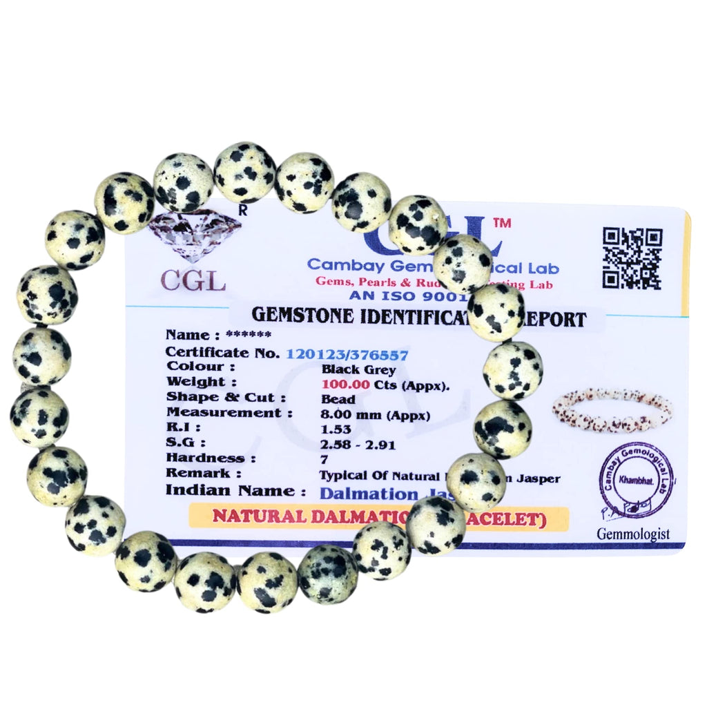 Apnisanskriti Certified Stone Bracelet (8mm) – Natural Reiki Feng Shui Round Gemstone – Free Size for Men & Women