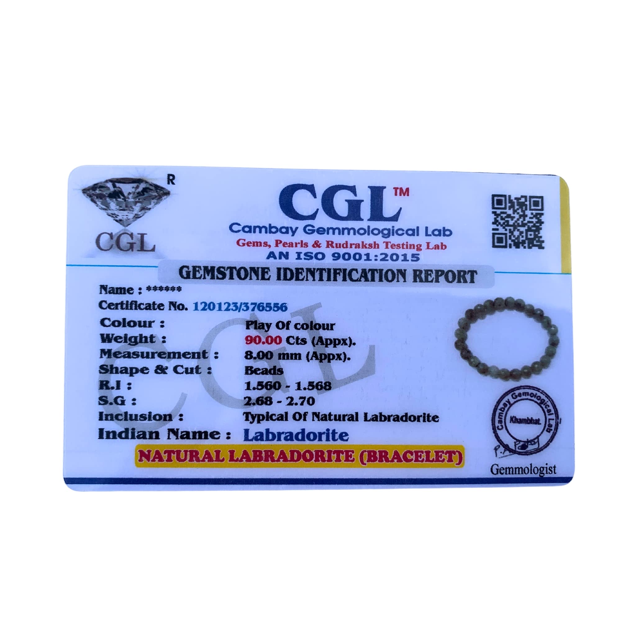 Apnisanskriti Certified Stone Bracelet (8mm) – Natural Reiki Feng Shui Round Gemstone – Free Size for Men & Women