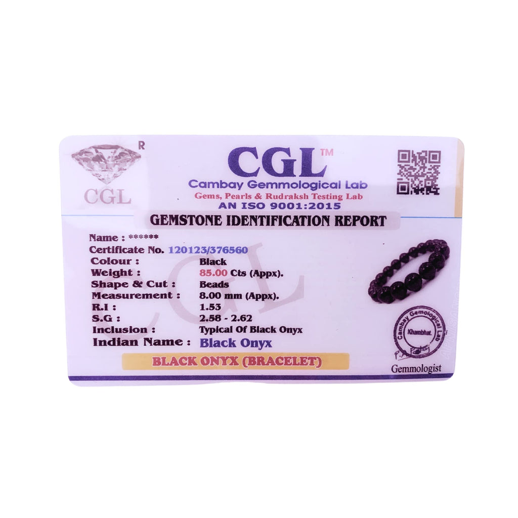 Apnisanskriti Certified Stone Bracelet (8mm) – Natural Reiki Feng Shui Round Gemstone – Free Size for Men & Women