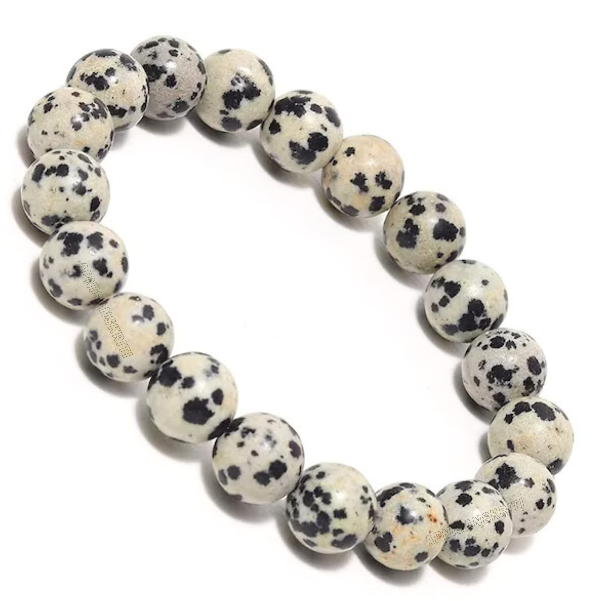 Apnisanskriti Certified Stone Bracelet (8mm) – Natural Reiki Feng Shui Round Gemstone – Free Size for Men & Women