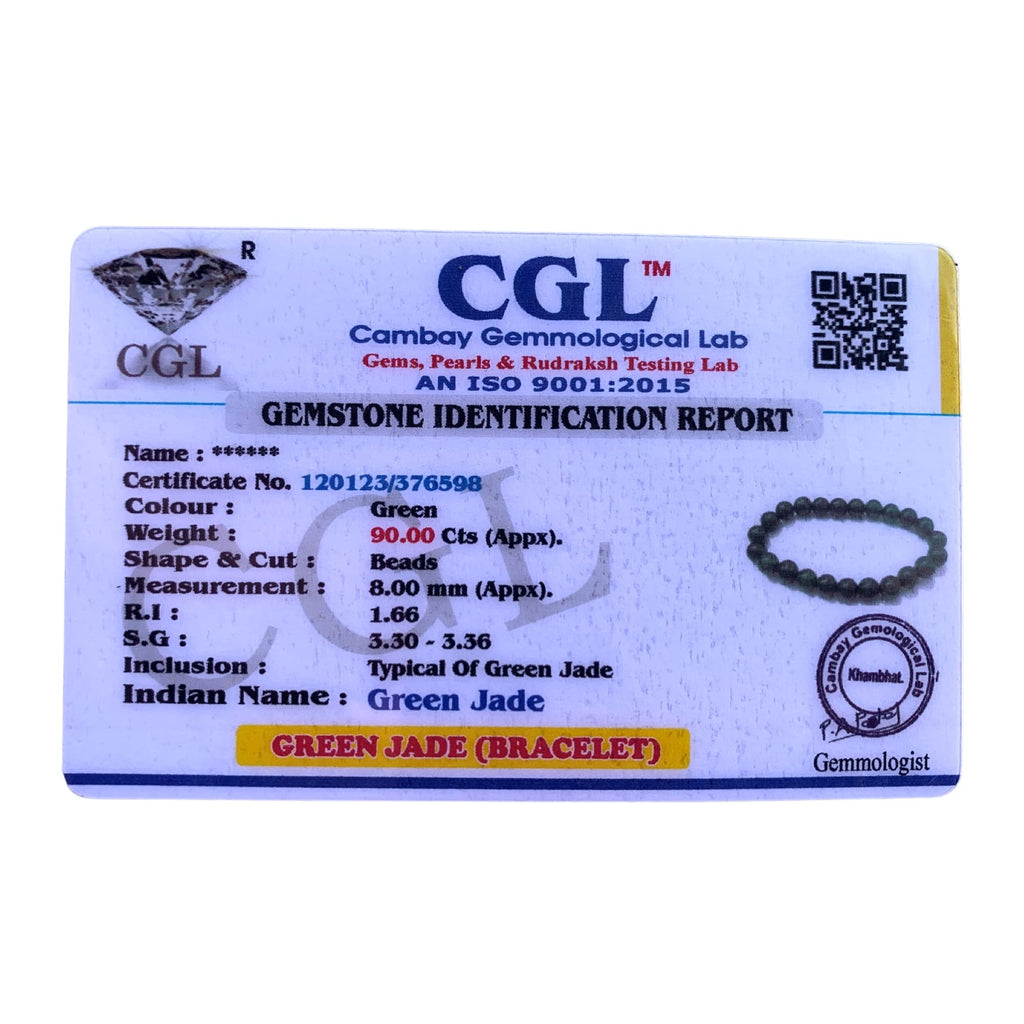 Apnisanskriti Certified Stone Bracelet (8mm) – Natural Reiki Feng Shui Round Gemstone – Free Size for Men & Women