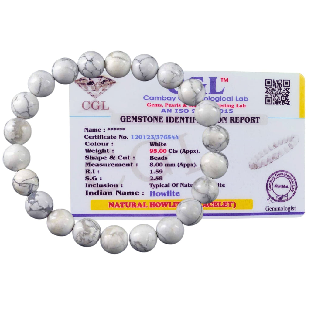 Apnisanskriti Certified Stone Bracelet (8mm) – Natural Reiki Feng Shui Round Gemstone – Free Size for Men & Women