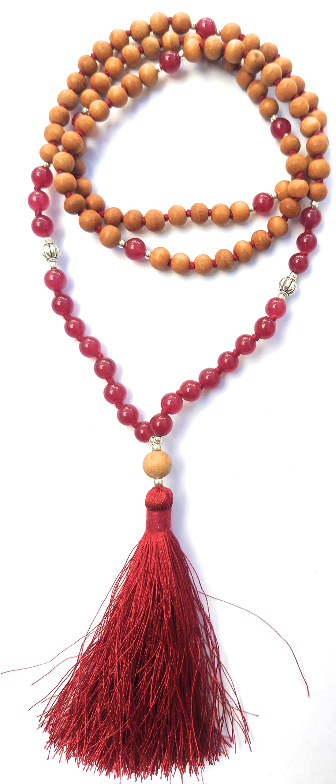 Apnisanskriti Chandan Mala (Sandalwood Rosary) For Men And Women Wearing (6Mm, Medium Size, 108+1, Lab Certified )Natural Chandan Beads