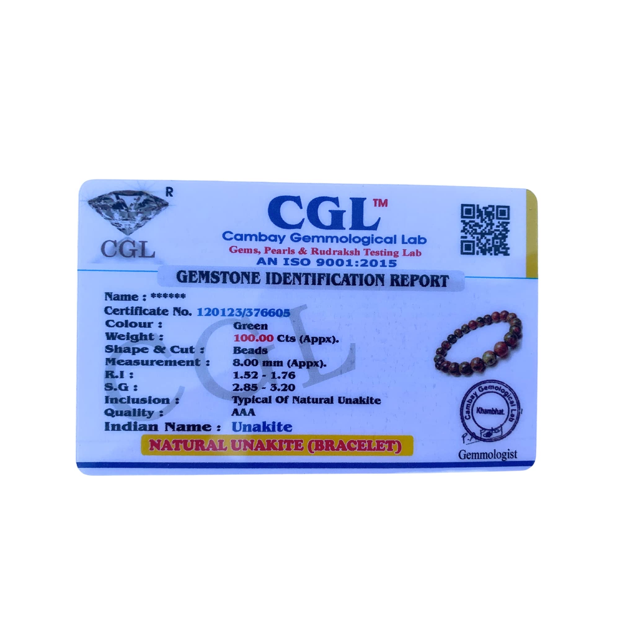 Apnisanskriti Certified Stone Bracelet (8mm) – Natural Reiki Feng Shui Round Gemstone – Free Size for Men & Women