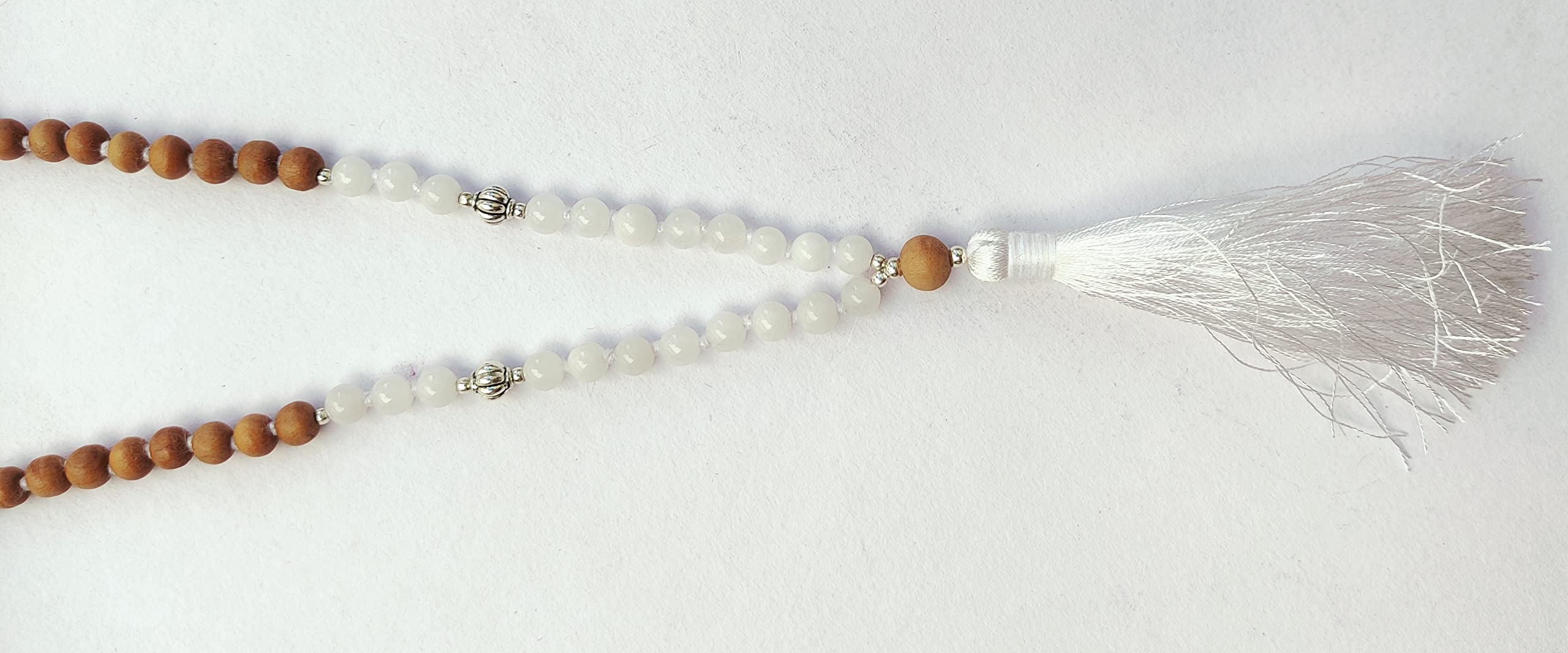 Apnisanskriti Chandan Mala (Sandalwood Rosary) For Men And Women Wearing (6Mm, Medium Size, 108+1, Lab Certified )Natural Chandan Beads