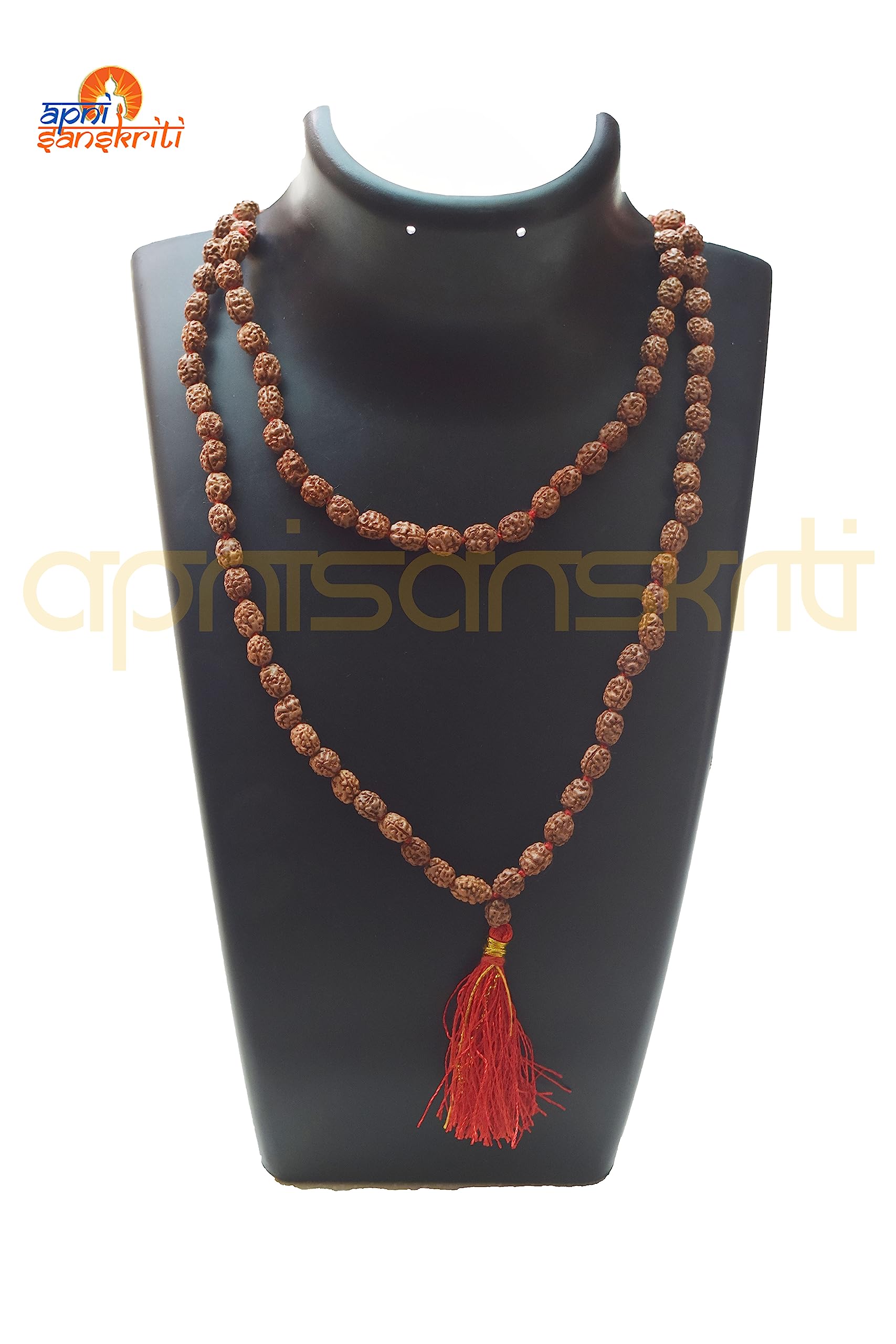 Apnisanskriti 2-10 Mukhi Rudraksha Beads Mala (108 Beads, Lab Certified) - Natural Rudraksha Beads - Pack of 1