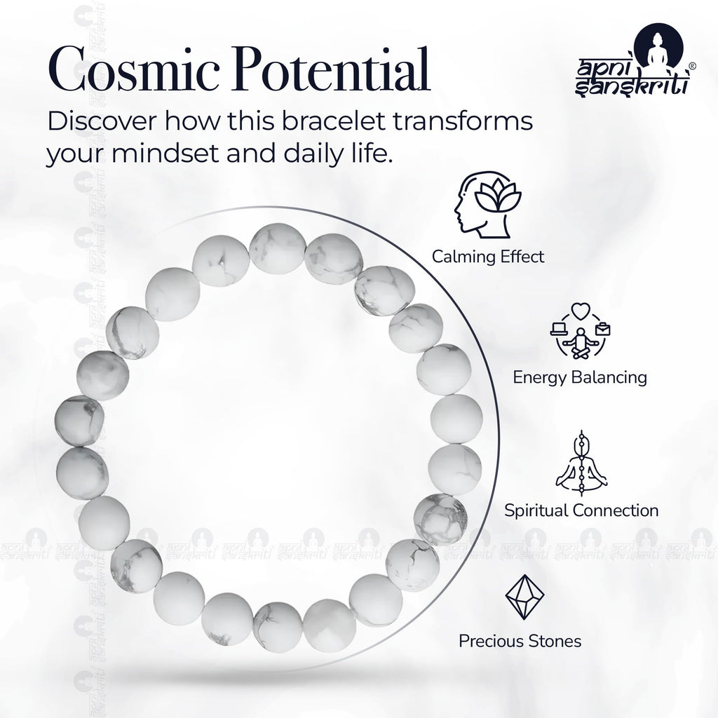 Apnisanskriti Certified Stone Bracelet (8mm) – Natural Reiki Feng Shui Round Gemstone – Free Size for Men & Women