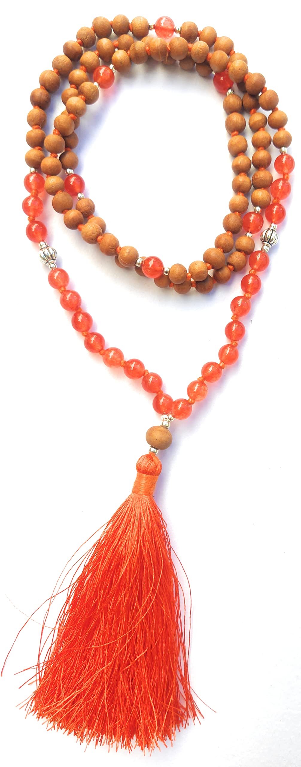 Apnisanskriti Chandan Mala (Sandalwood Rosary) For Men And Women Wearing (6Mm, Medium Size, 108+1, Lab Certified )Natural Chandan Beads
