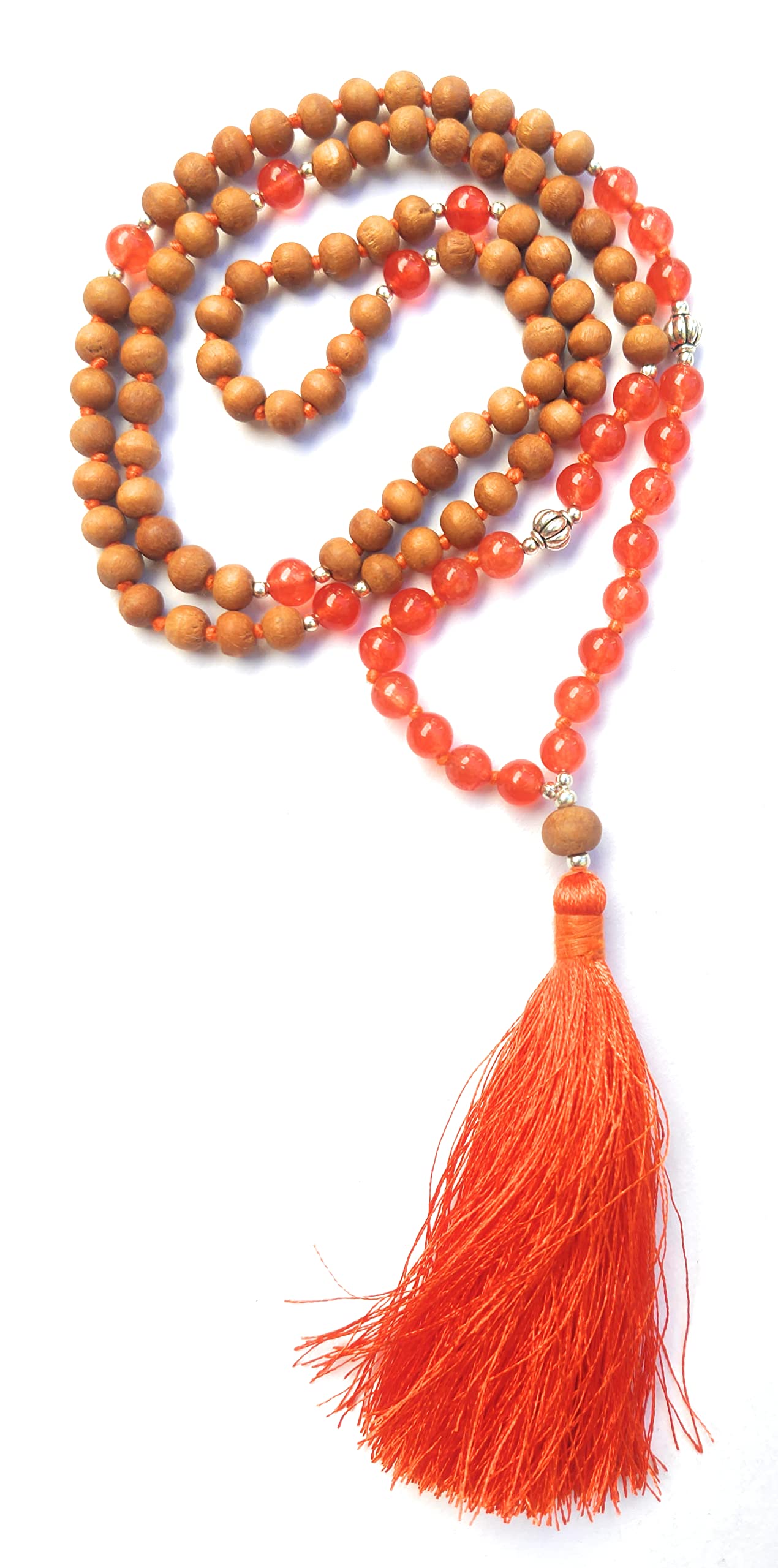 Apnisanskriti Chandan Mala (Sandalwood Rosary) For Men And Women Wearing (6Mm, Medium Size, 108+1, Lab Certified )Natural Chandan Beads