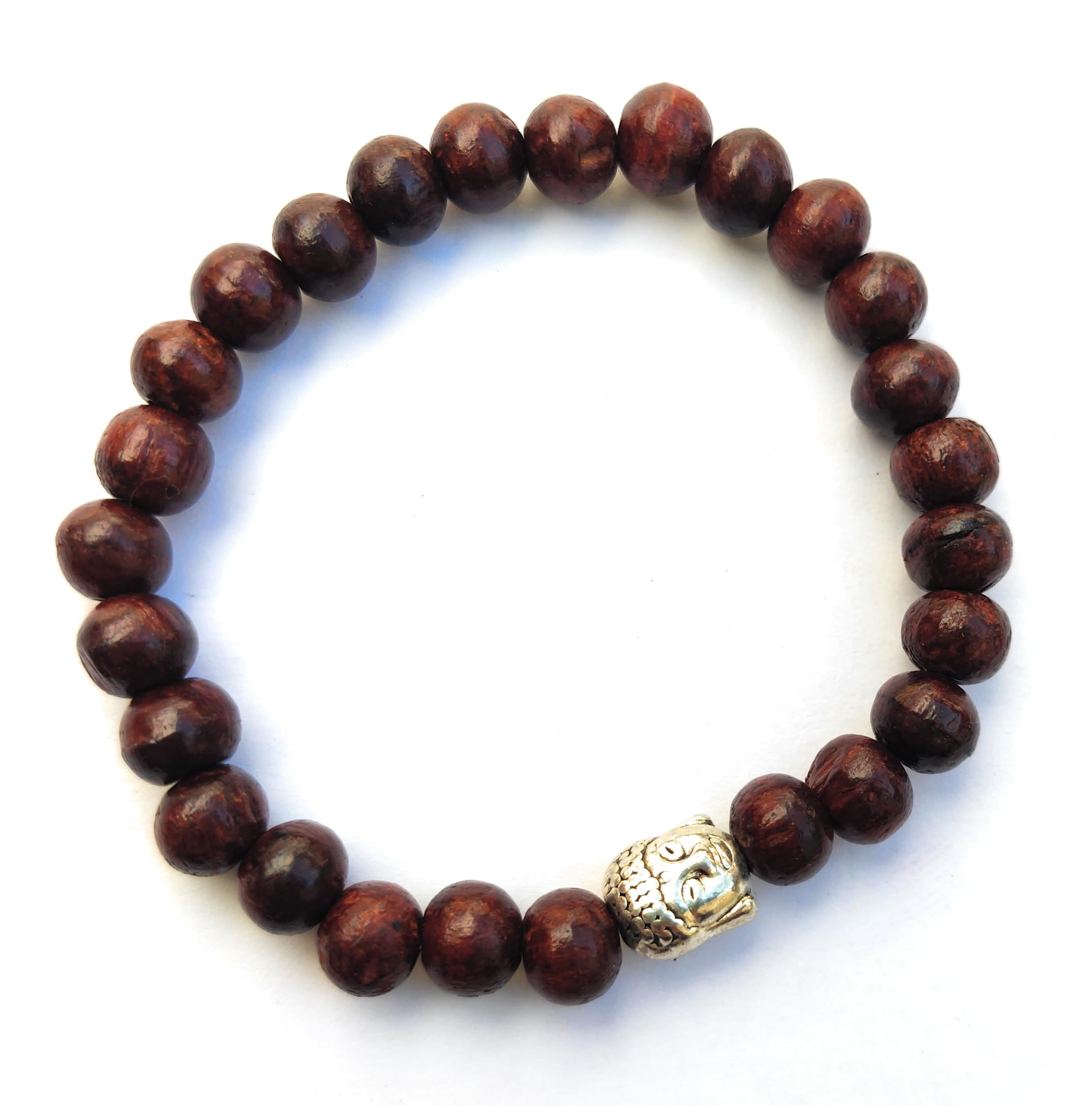 Apnisanskriti Chandan Bracelet (Sandalwood Bracelet) for Men/Women Wearing (6mm, Small Bead Size, 25 Beads) - Natural Chandan Beads - Pack of 1