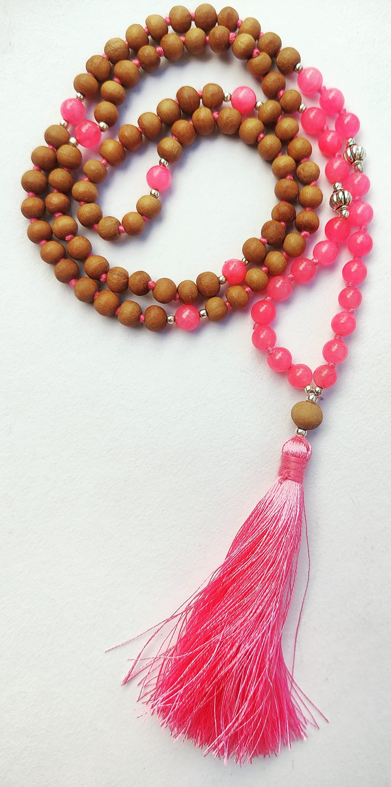 Apnisanskriti Chandan Mala (Sandalwood Rosary) For Men And Women Wearing (6Mm, Medium Size, 108+1, Lab Certified )Natural Chandan Beads