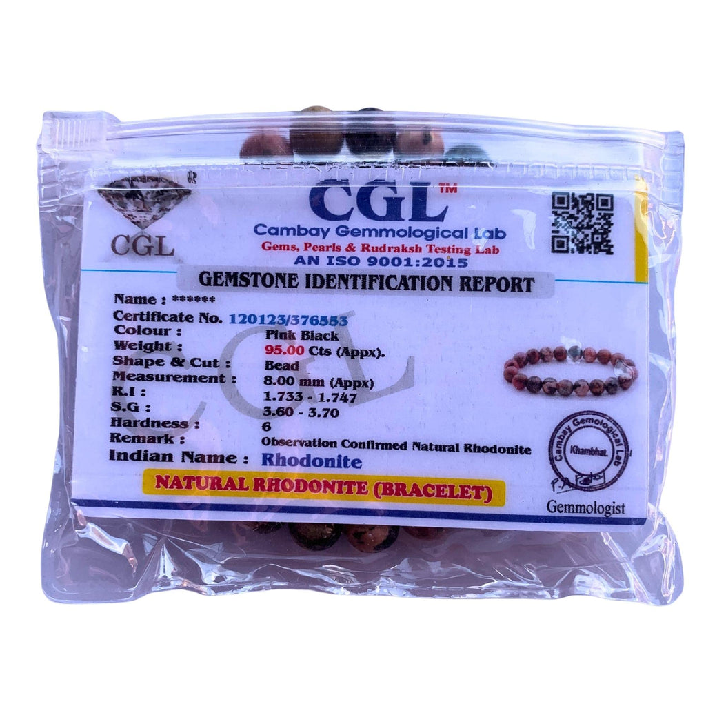 Apnisanskriti Certified Stone Bracelet (8mm) – Natural Reiki Feng Shui Round Gemstone – Free Size for Men & Women