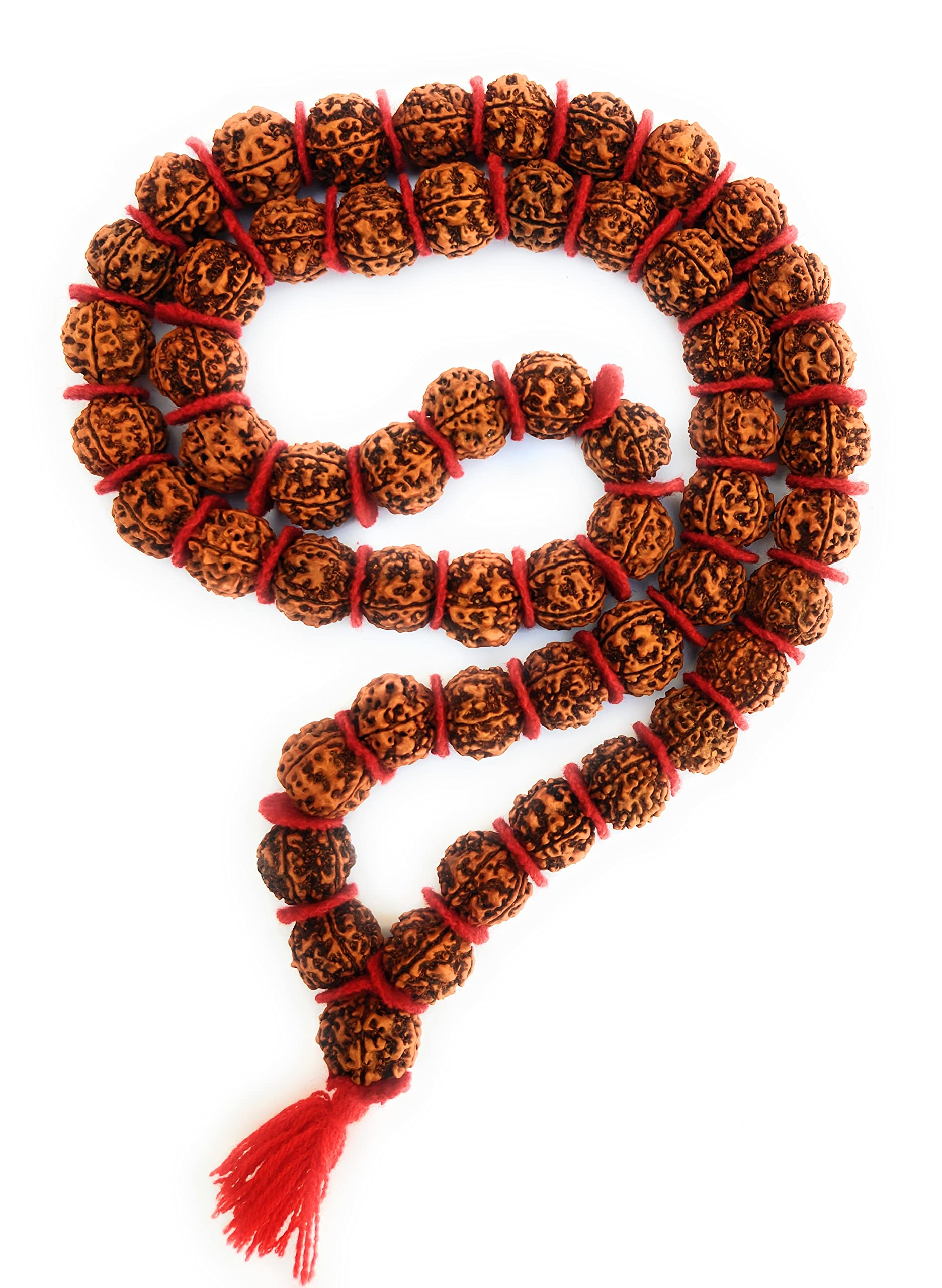 Apnisanskriti 5 Mukhi Rudraksha Mala for Men/Women Wearing (108+1, Lab Certified, Natural Brown Rudraksha Beads)