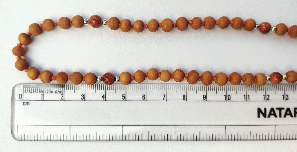 Apnisanskriti Chandan Mala (Sandalwood Rosary) For Men And Women Wearing (6Mm, Medium Size, 108+1, Lab Certified )Natural Chandan Beads